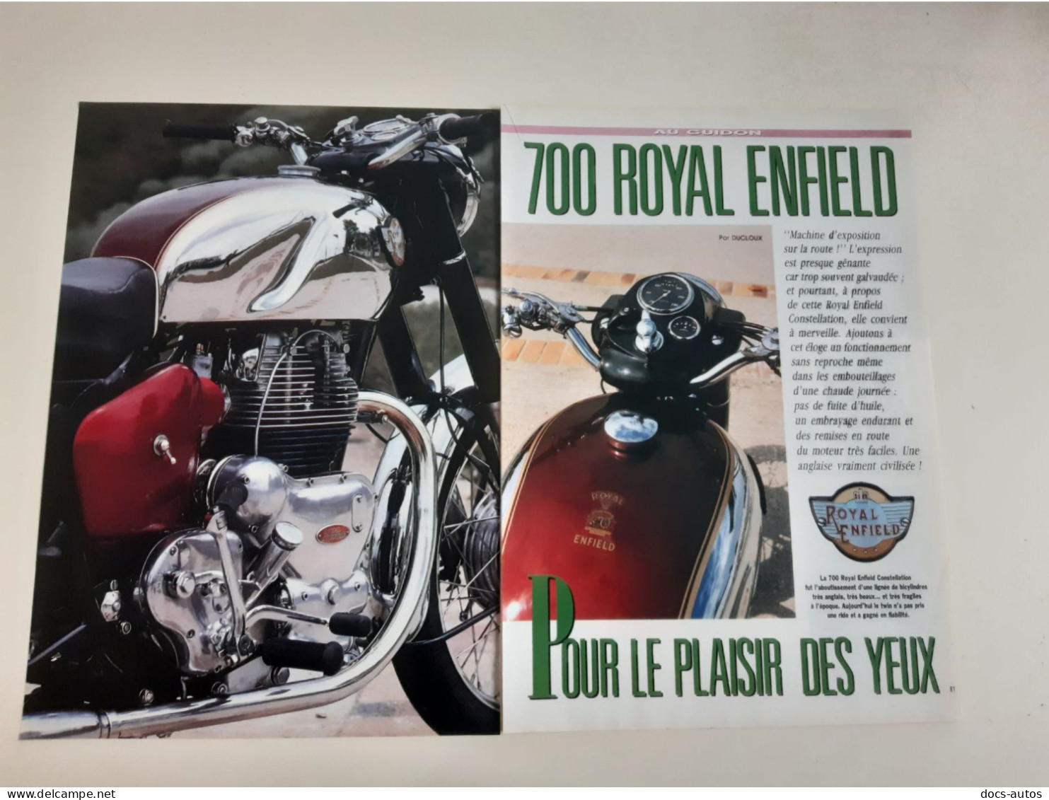 Royal Enfield 700 - Coupure De Presse - Motos