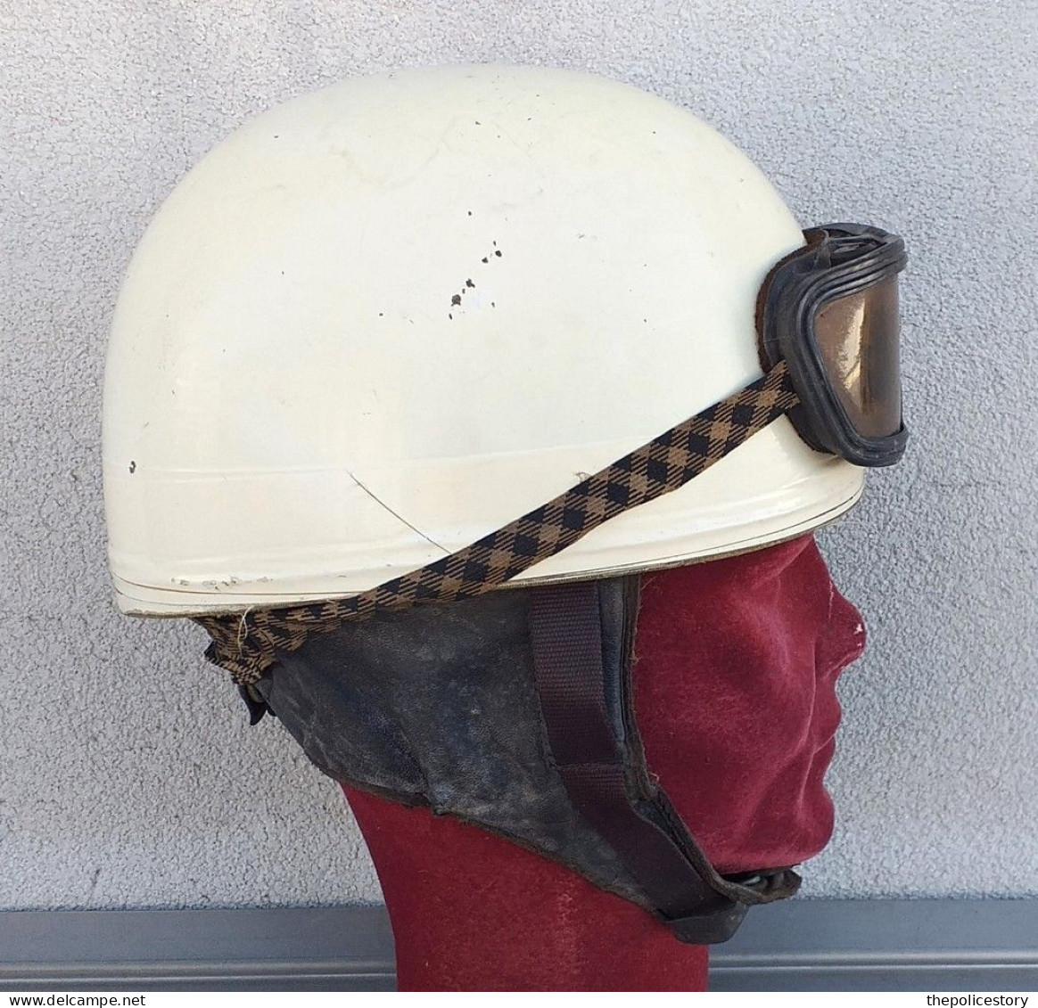 Casco Da Motociclista Originale Cromwell Anni '60 Con Occhiali Molto Raro Taglia XL - Moto