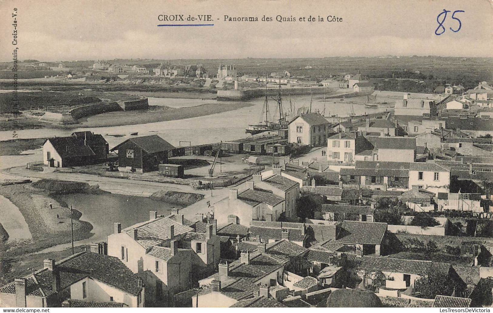 FRANCE - Croix De Vie - Panorama Des Quais Et De La Côte - Carte Postale Ancienne - Saint Gilles Croix De Vie