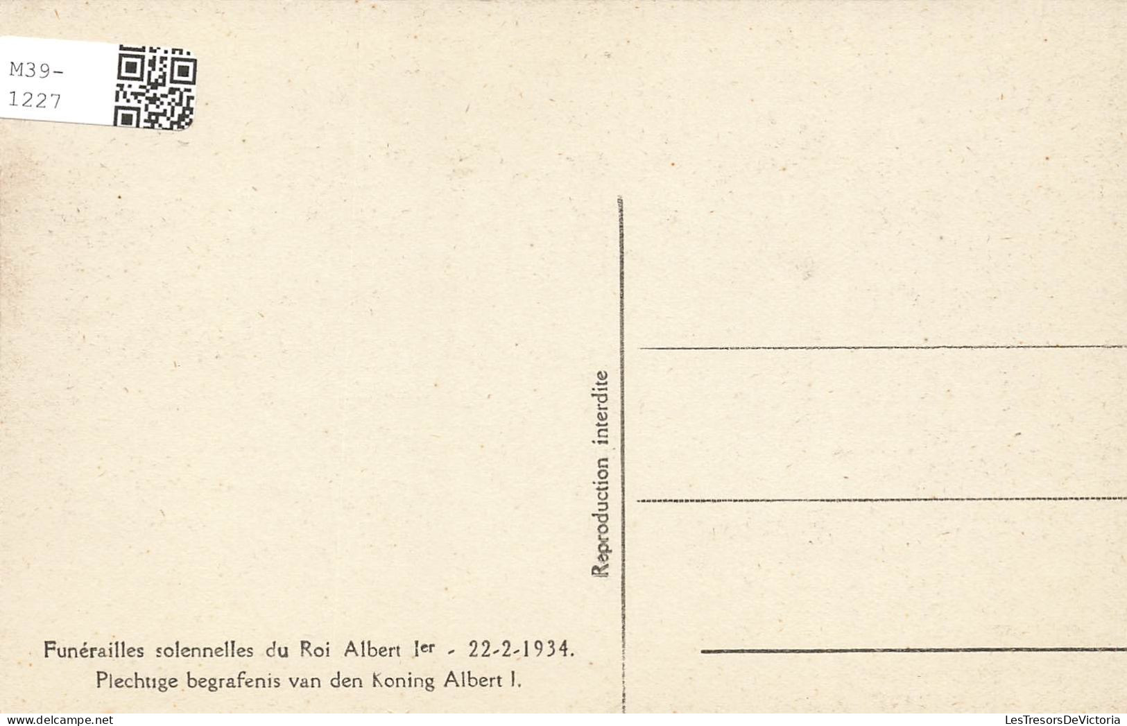 HISTOIRE - Funérailles Solennelles Du Roi Albert Ier - Carte Postale Ancienne - History