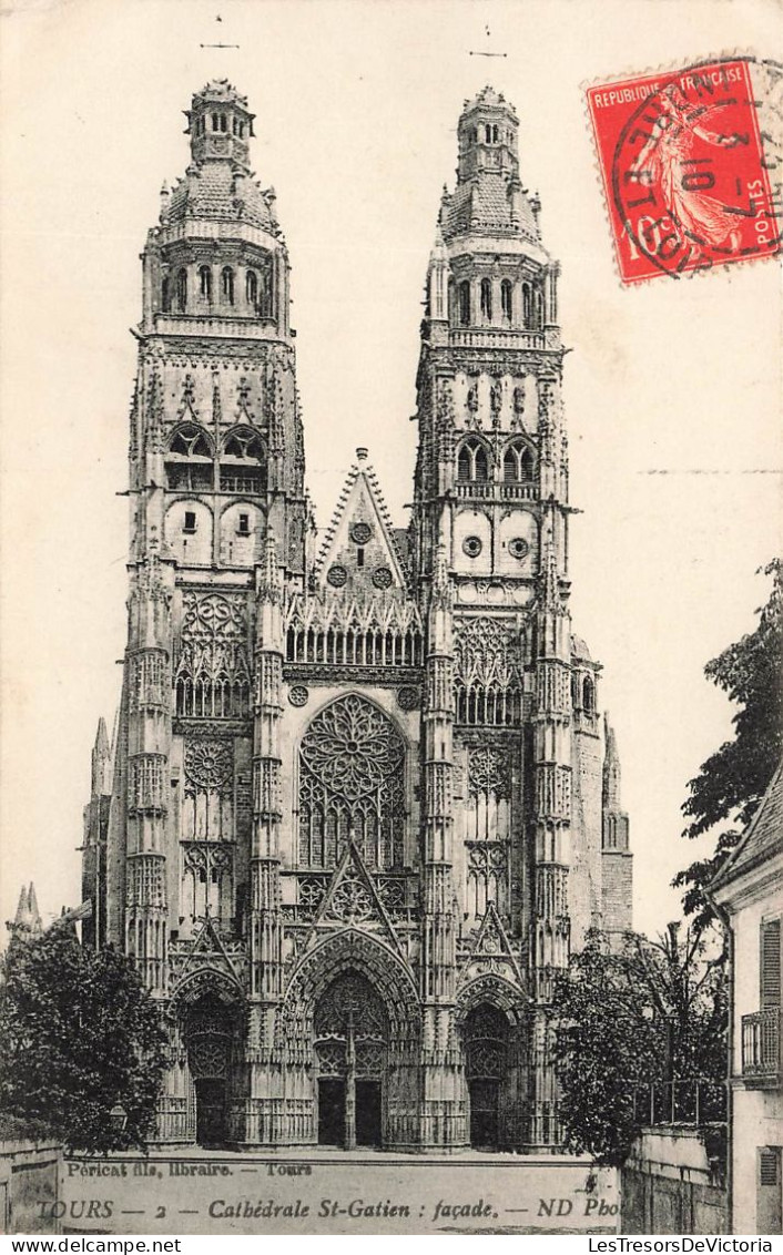 FRANCE - Tours - Vue Générale De La Cathédrale St Gatien - Façade - N D Phot - Carte Postale Ancienne - Tours