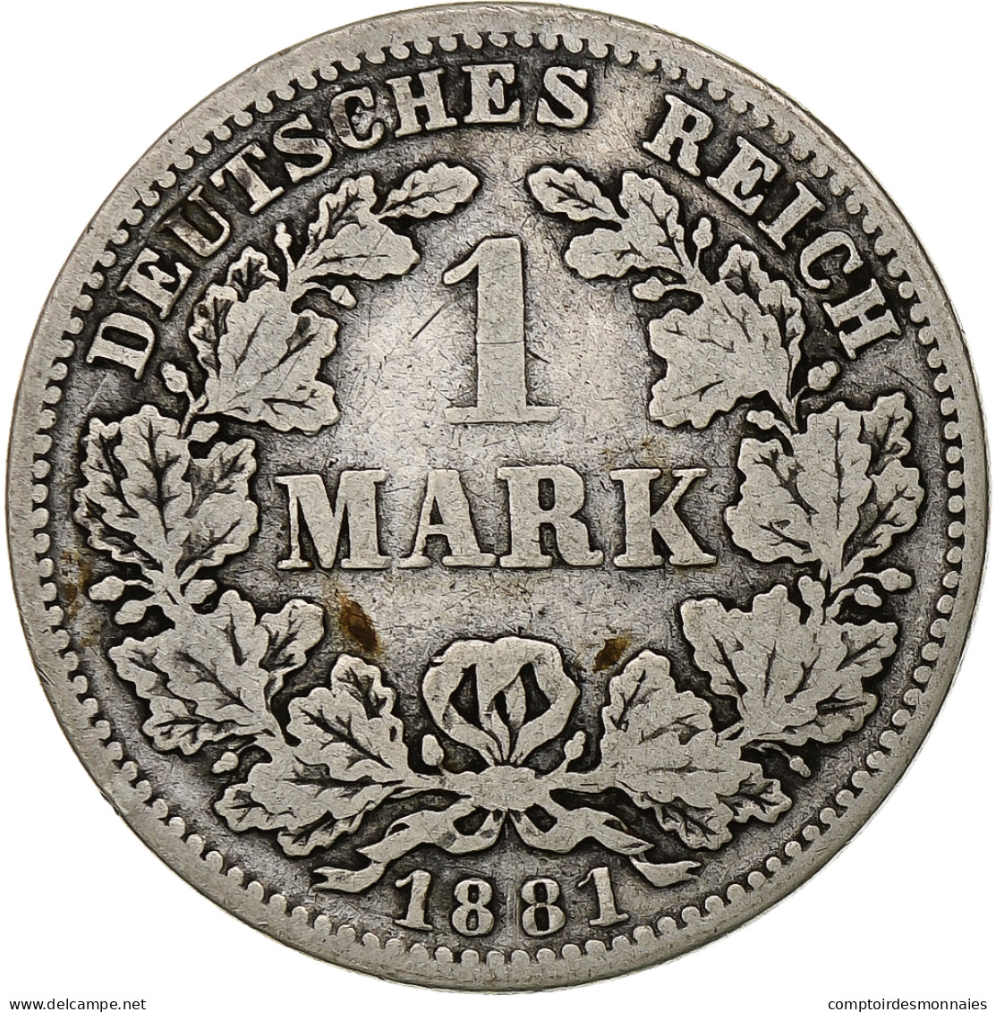 Empire Allemand, Wilhelm I, Mark, 1881, Munich, Argent, TB, KM:7 - 1 Mark