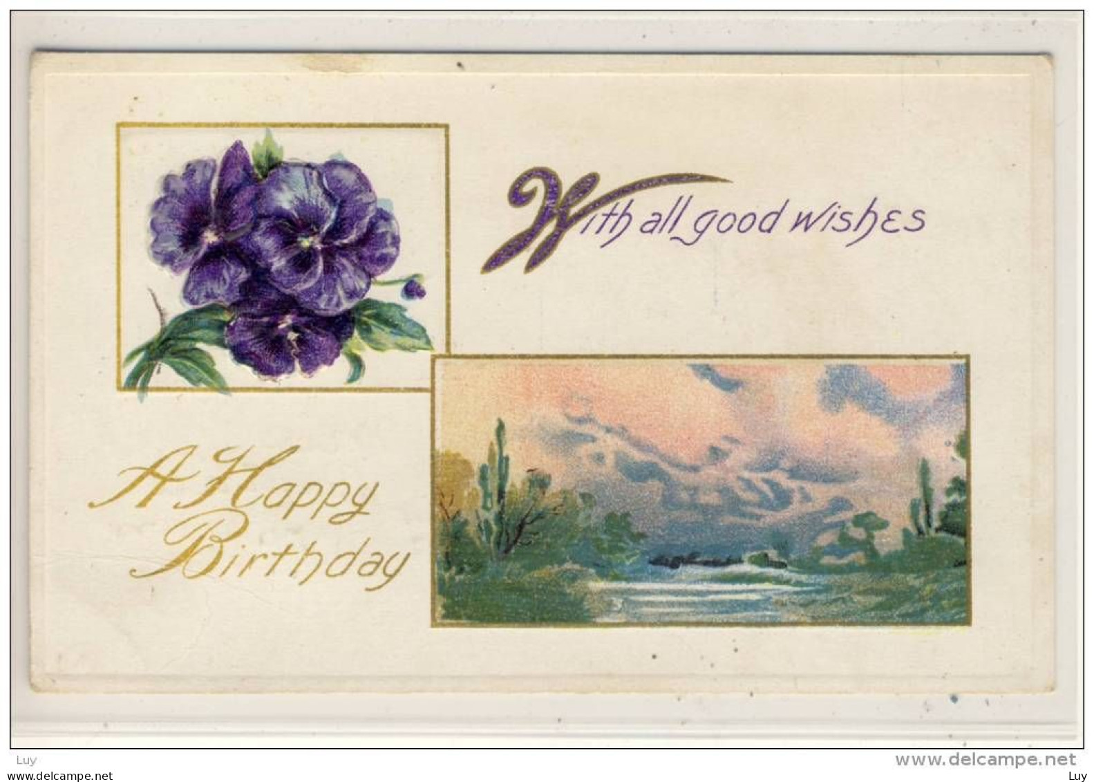 BIRTHDAY - With All Good Wishes 1909 , Embossed Card - Geburtstag