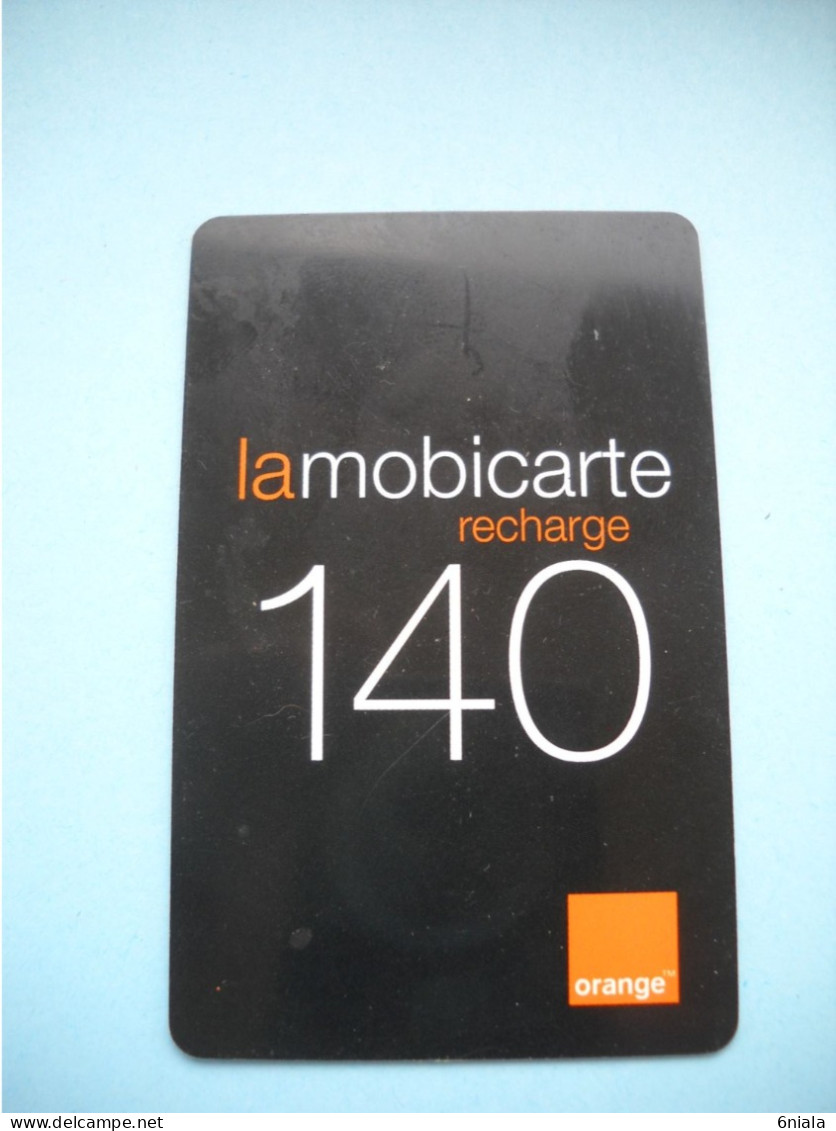 7674 Télécarte  MOBICARTE RECHARGE 140 ORANGE   ( 2 Scans)  Carte Téléphonique Le Reflet N'est Pas Sur La Télécarte - Per Cellulari (ricariche)