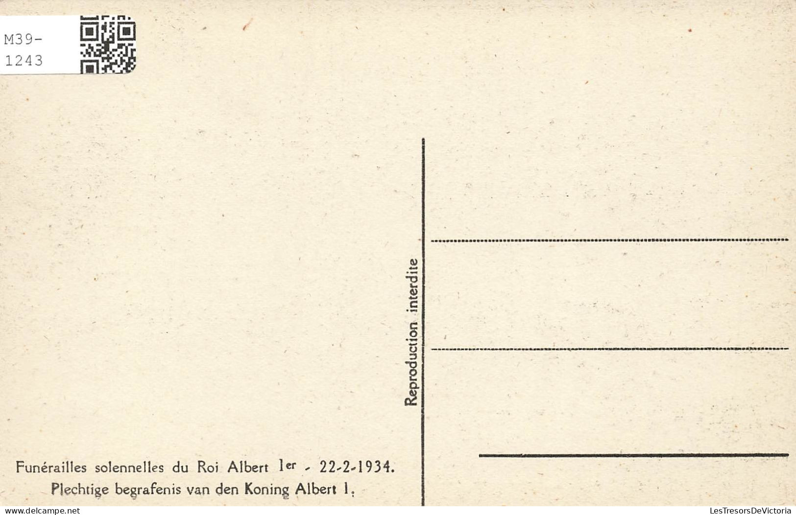 HISTOIRE - Funérailles Solennelles Du Roi Albert Ier - 22 Février 1934 - Les Officiers - Carte Postale Ancienne - History
