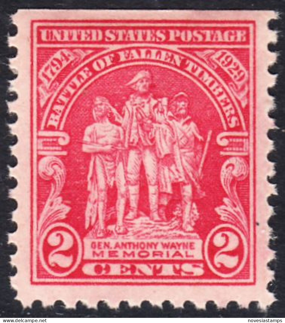 !a! USA Sc# 0680 MNH SINGLE (top Side Cut / A2) - Battle Of Fallen Timbers - Neufs