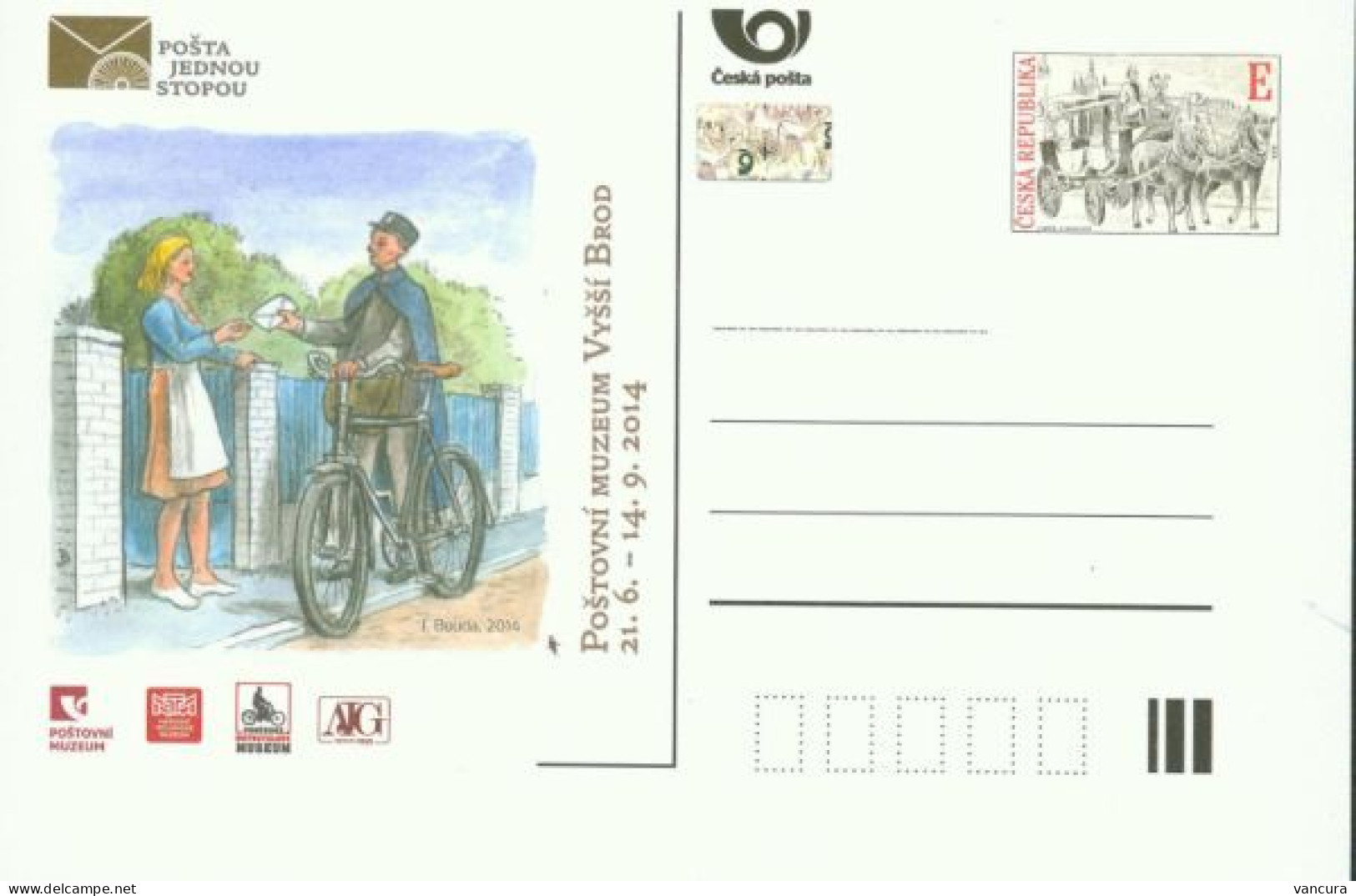 PM 101 Czech Republic Postman Delivering On A Bicycle 2014 - Cycling