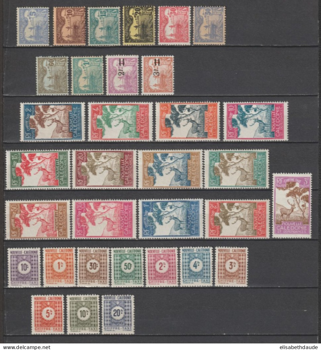 NOUVELLE CALEDONIE - 1906/1948 - TAXE COMPLETE YVERT N°16/48 * MLH  - COTE Pour * = 63 EUR - Portomarken