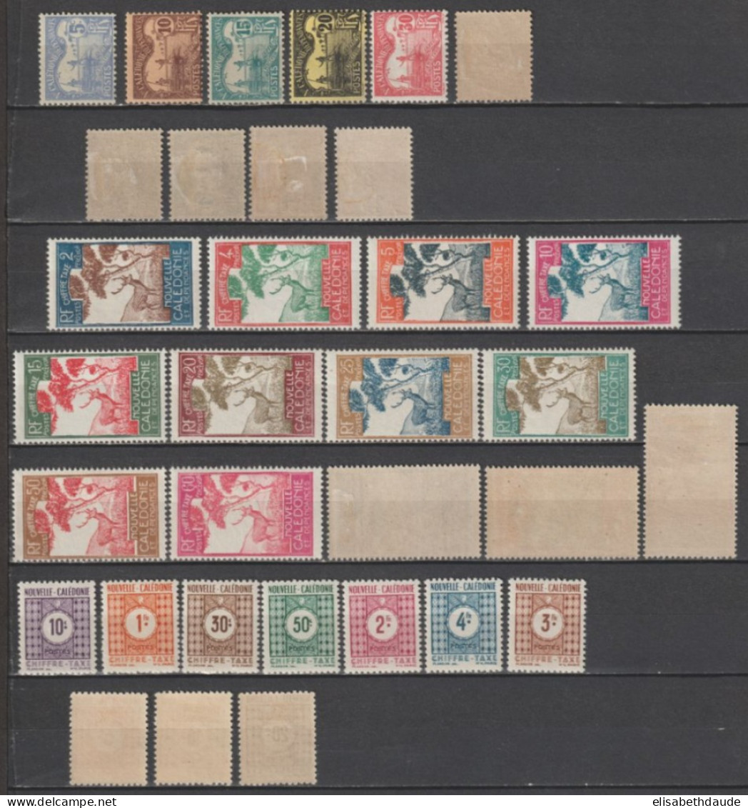 NOUVELLE CALEDONIE - 1906/1948 - TAXE COMPLETE YVERT N°16/48 * MLH  - COTE Pour * = 63 EUR - Impuestos