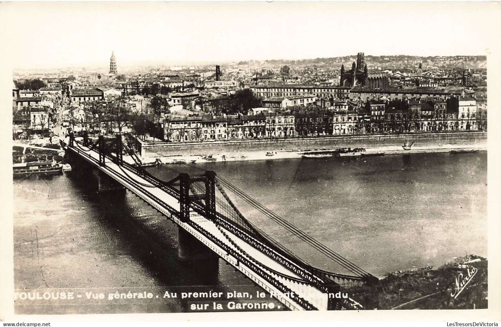 FRANCE - Toulouse - Vue Générale De La Ville - Au Premier Pont Suspendu Sur La Garonne - Carte Postale Ancienne - Toulouse