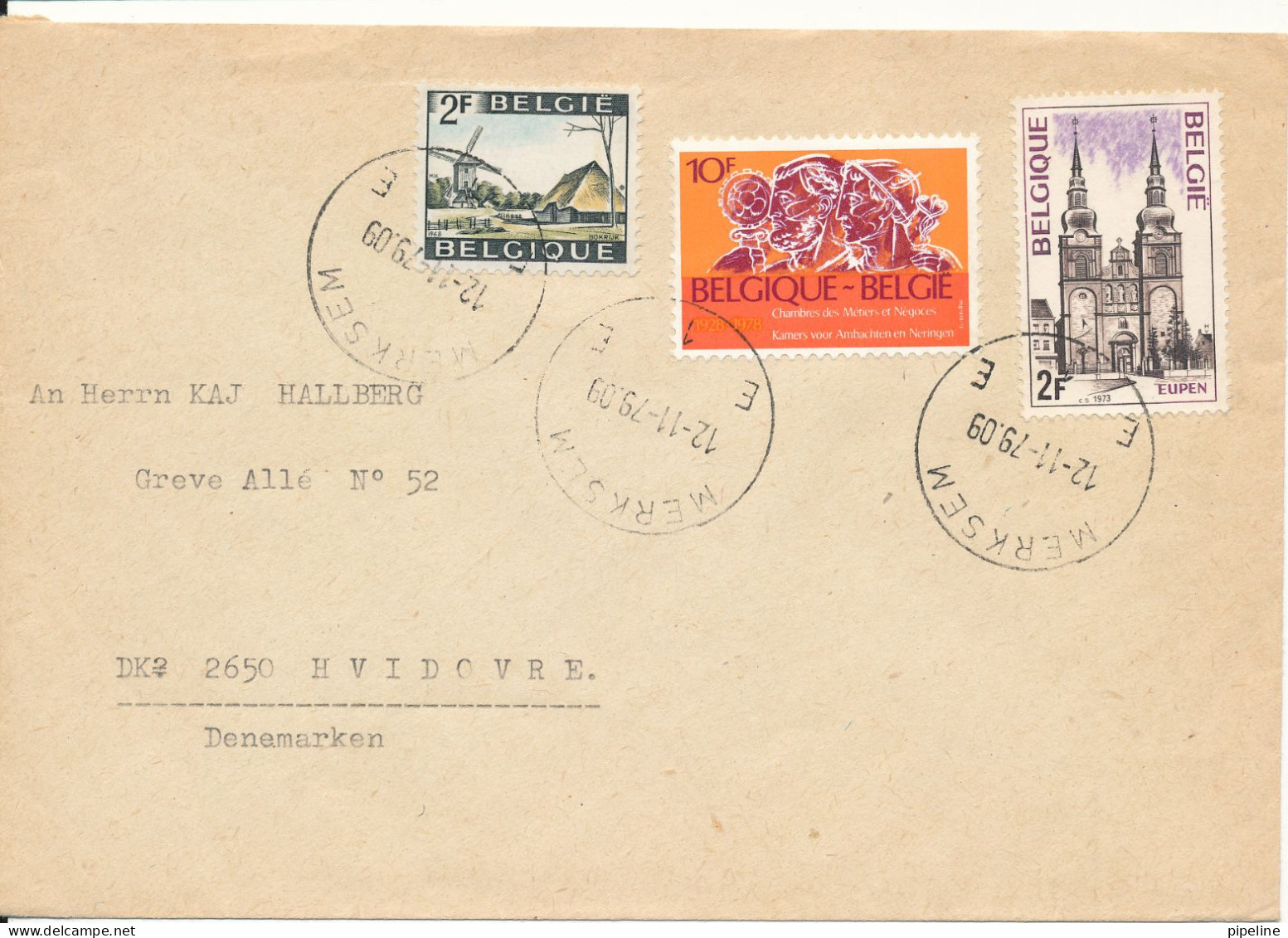 Belgium Cover Sent To Denmark Merksem 12-11-1979 Topic Stamps - Storia Postale