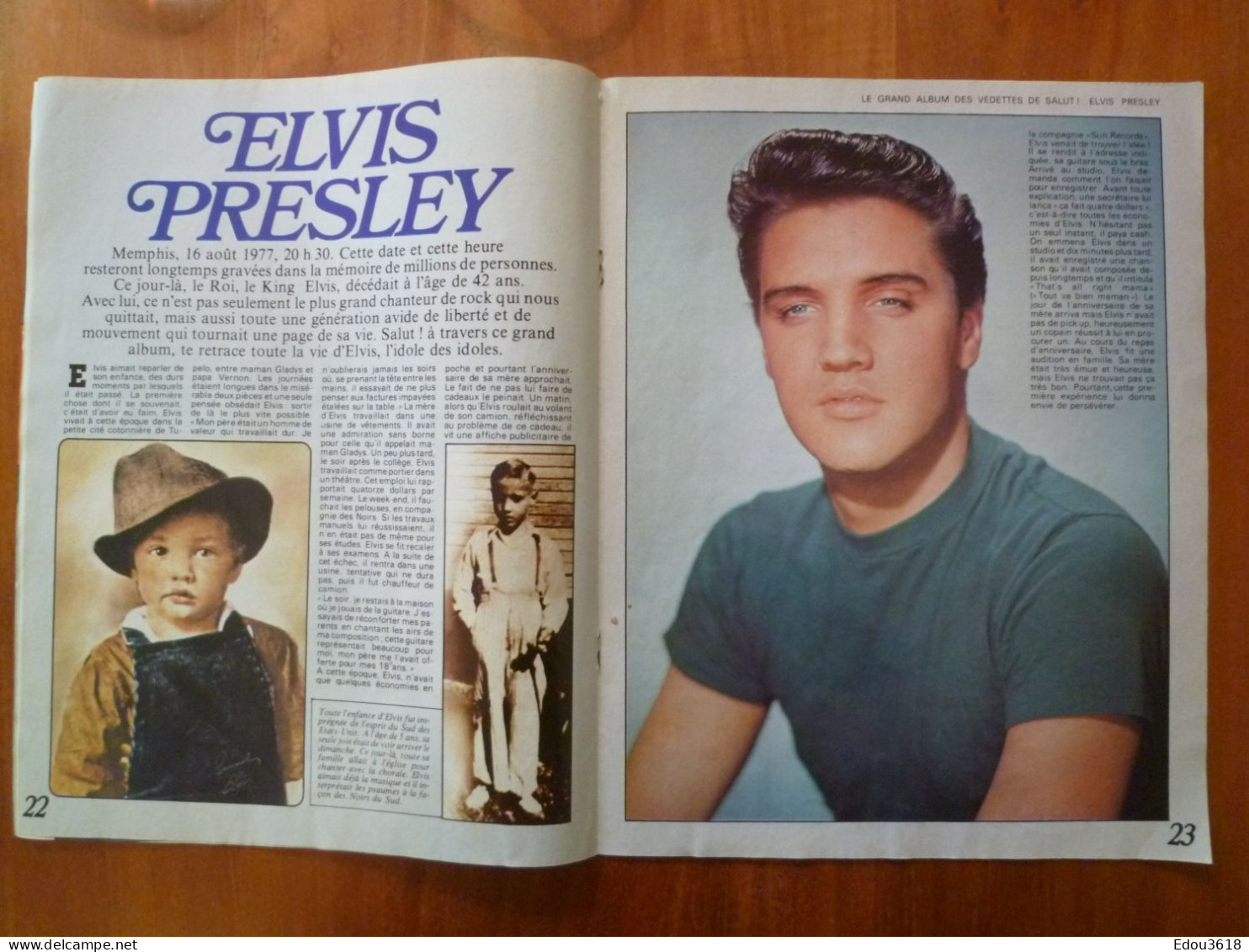 Magazine Salut n° 66 Sheila en amérique Elvis Presley Frédéric François Duteil Christophe Eric Charden Lenorman