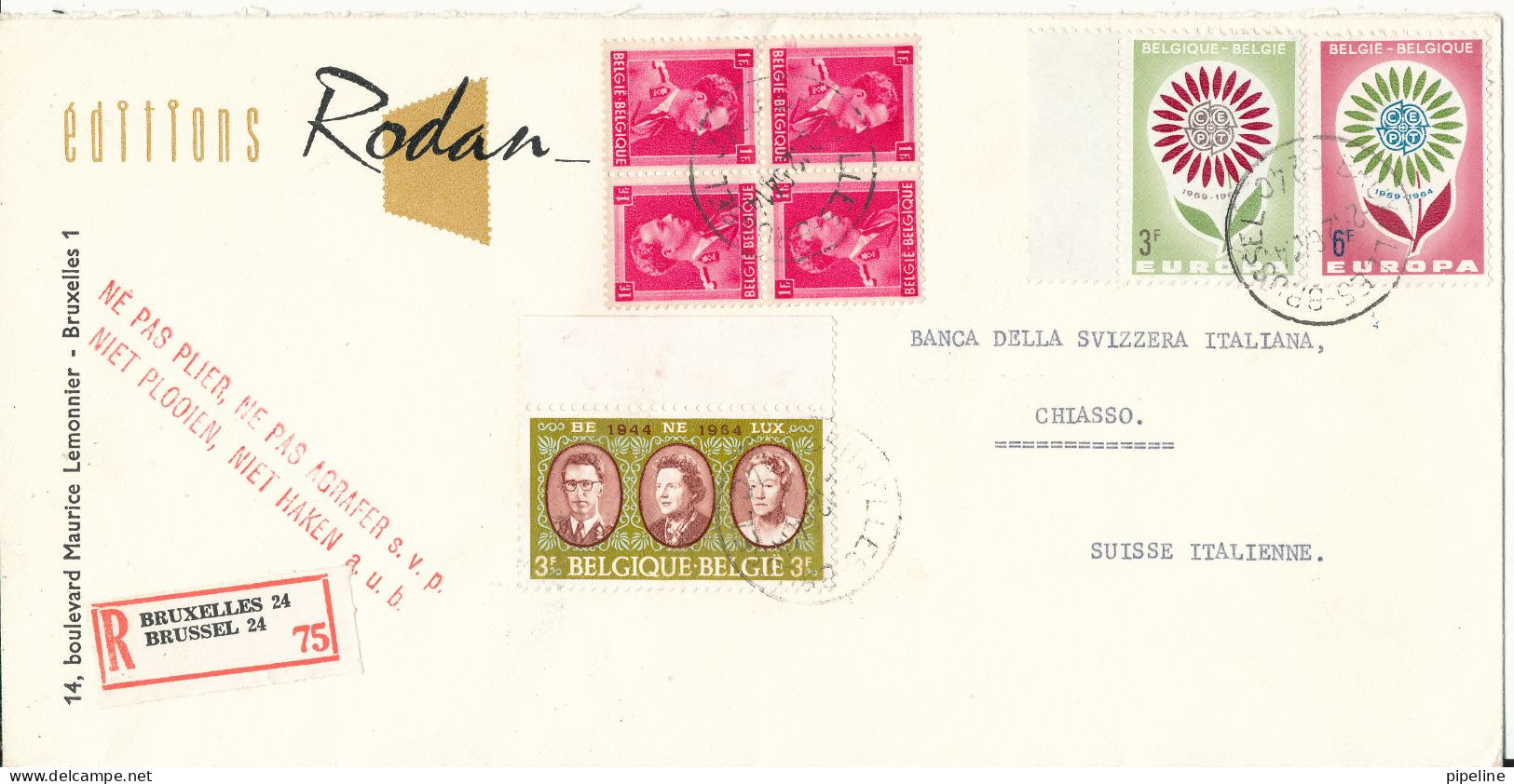 Belgium Registered Cover Sent To Switzerland Brussels 2-12-1964 Topic Stamps - Cartas & Documentos