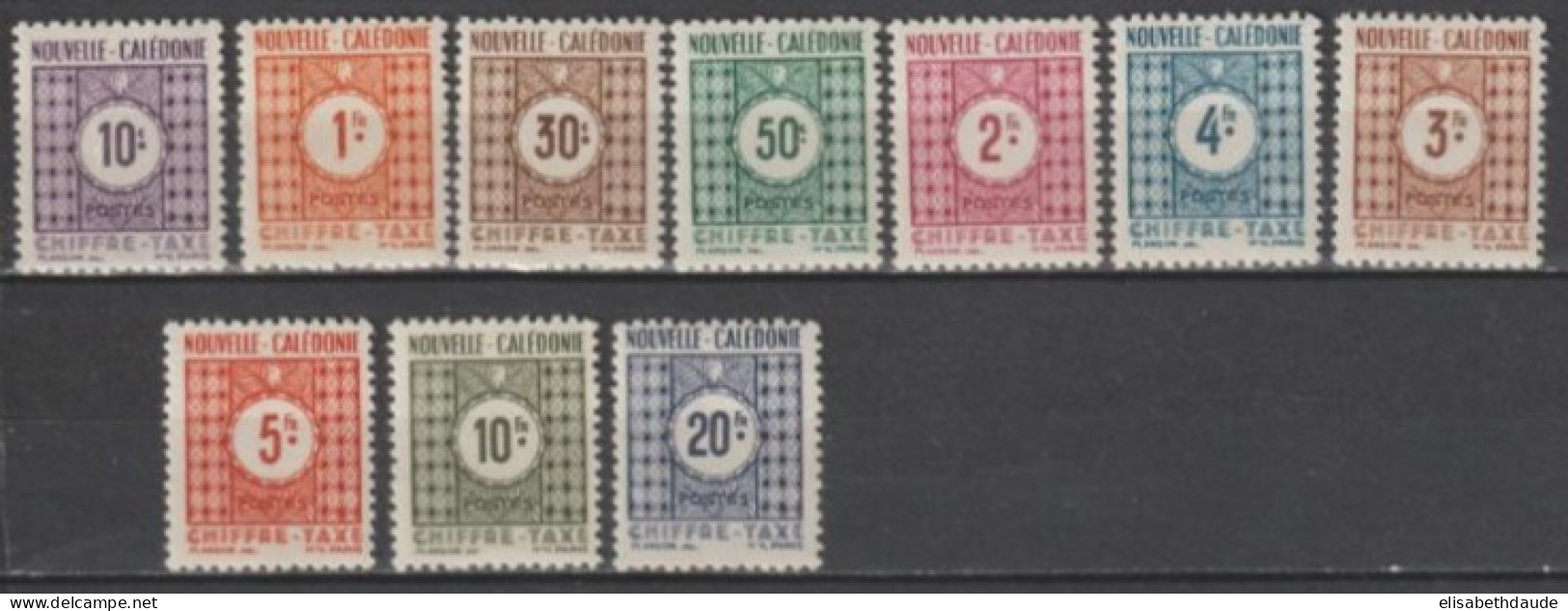 NOUVELLE CALEDONIE - 1948 - TAXE SERIE COMPLETE YVERT N°26/38 * MH  - COTE Pour * = 13 EUR - Ongebruikt