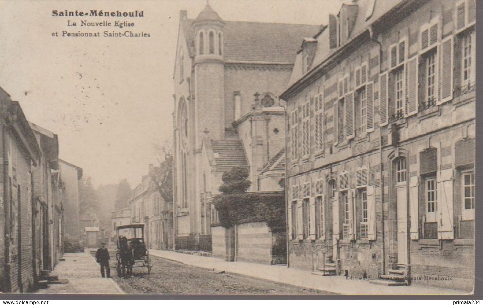 SAINTE MENEHOULD - NOUVELLE EGLISE ET PENSIONNAT ST CHARLES - Sainte-Menehould