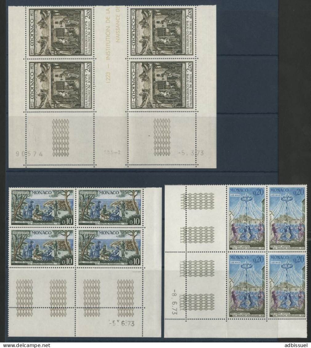 MONACO ANNEE COMPLETE 1973 avec Coin Daté COTE 396 € (12 photos) NEUFS ** MNH N° 916 à 952. TB