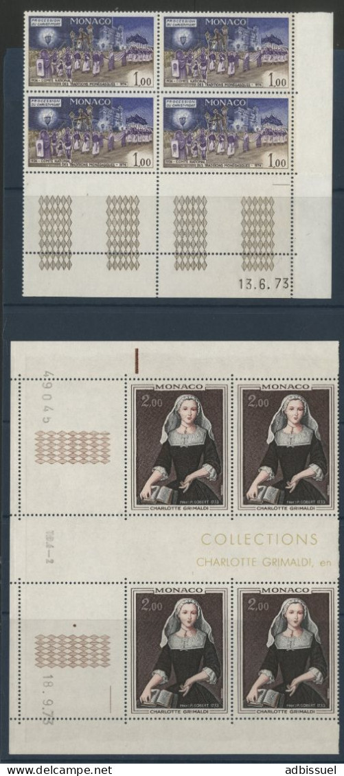 MONACO ANNEE COMPLETE 1973 avec Coin Daté COTE 396 € (12 photos) NEUFS ** MNH N° 916 à 952. TB