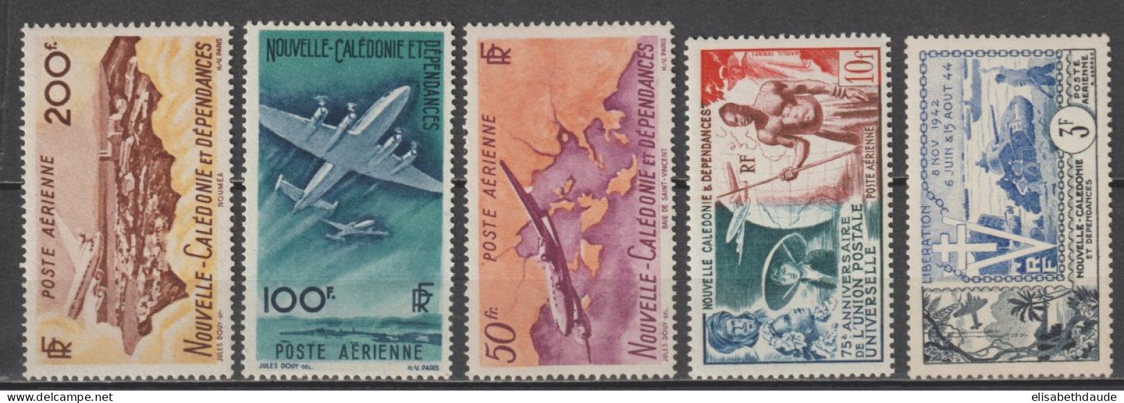 NOUVELLE CALEDONIE - 1948/1954 - POSTE AERIENNE SERIE COMPLETE YVERT N°61/65 ** MNH  - COTE = 78 EUR - Ongebruikt