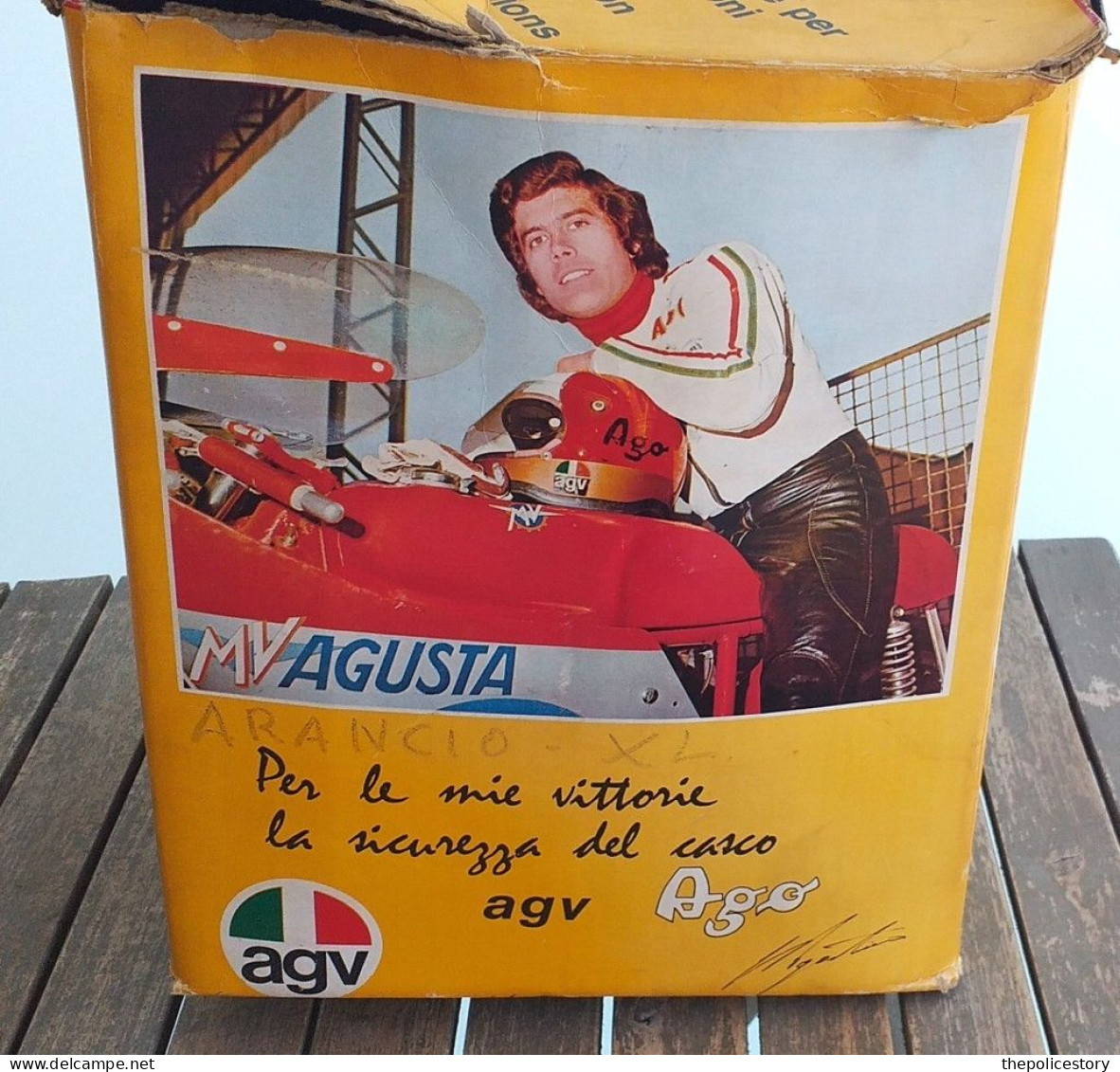 Casco AGV vintage modello AGO del 1973 tg. 62 con scatola