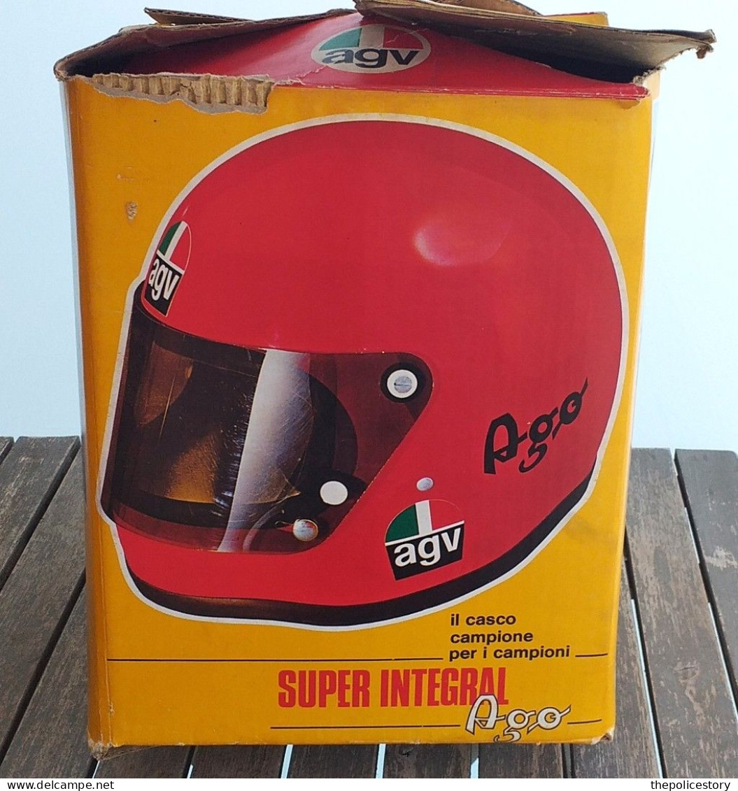 Casco AGV vintage modello AGO del 1973 tg. 62 con scatola