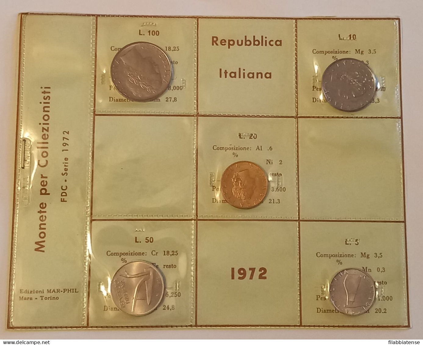 1972 - Italia Serietta Lire ---- - Nieuwe Sets & Proefsets