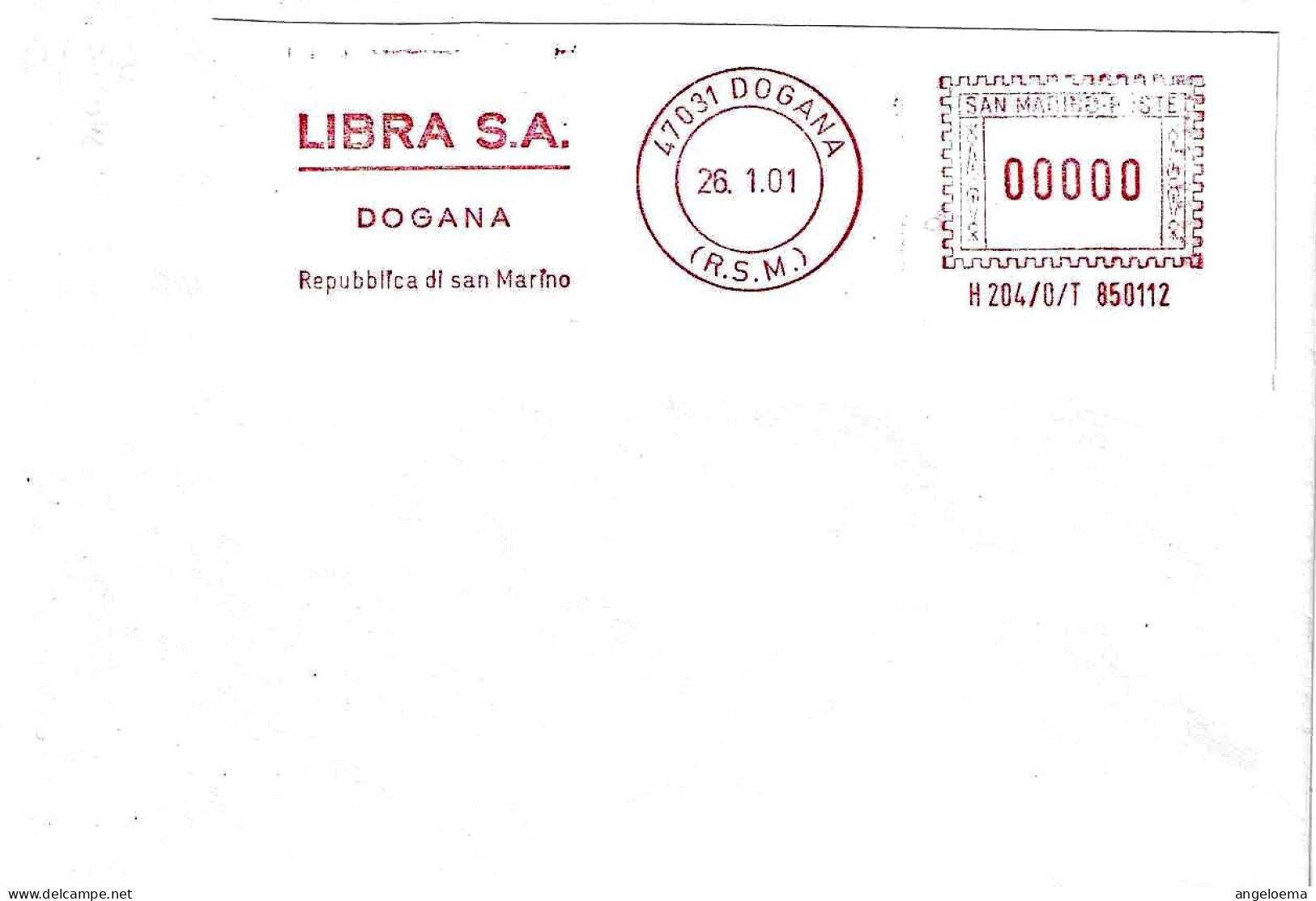 SAN MARINO - 2001 LIBRA Recinzioni - Ema Affrancatura Meccanica Rossa Red Meter Su Busta Non Viaggiata - 1981 - Storia Postale