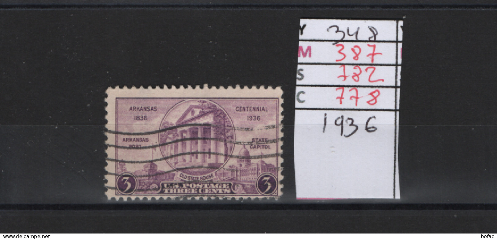 PRIX FIXE Obl 348 YT 387 MIC 782 SCO 778 GIB L'Arkansas Palais D'état Et Poste 1936 1936 Etats Unis 58A/01 - Used Stamps