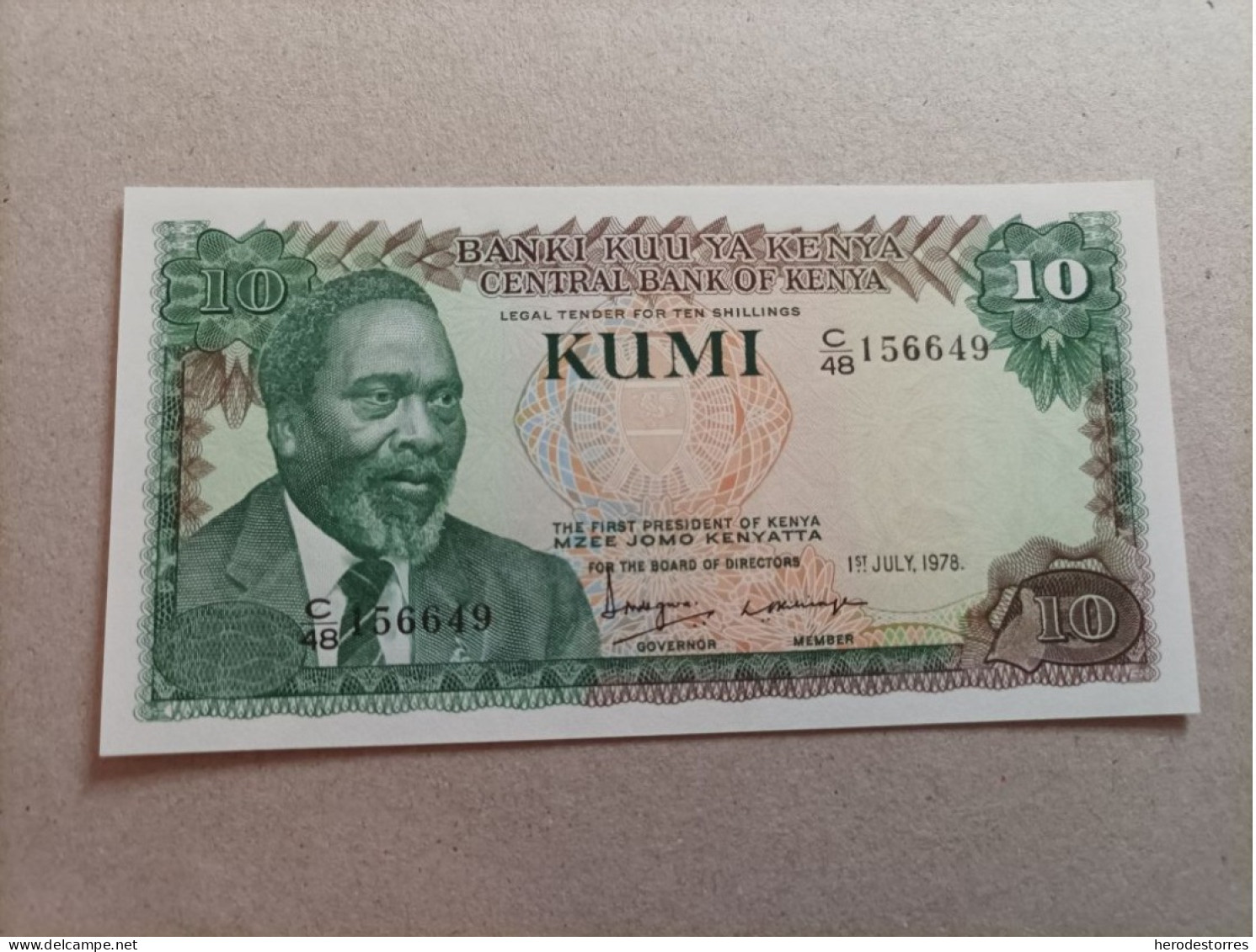 Billete De Kenia De 10 Kumi, Año 1978, UNC - Kenya