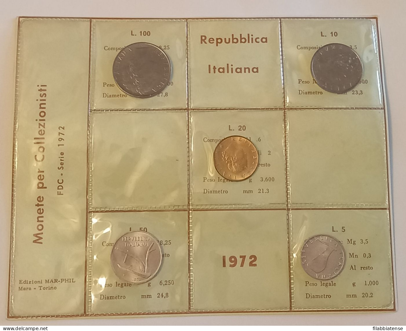 1972 - Italia Serietta Lire ---- - Jahressets & Polierte Platten