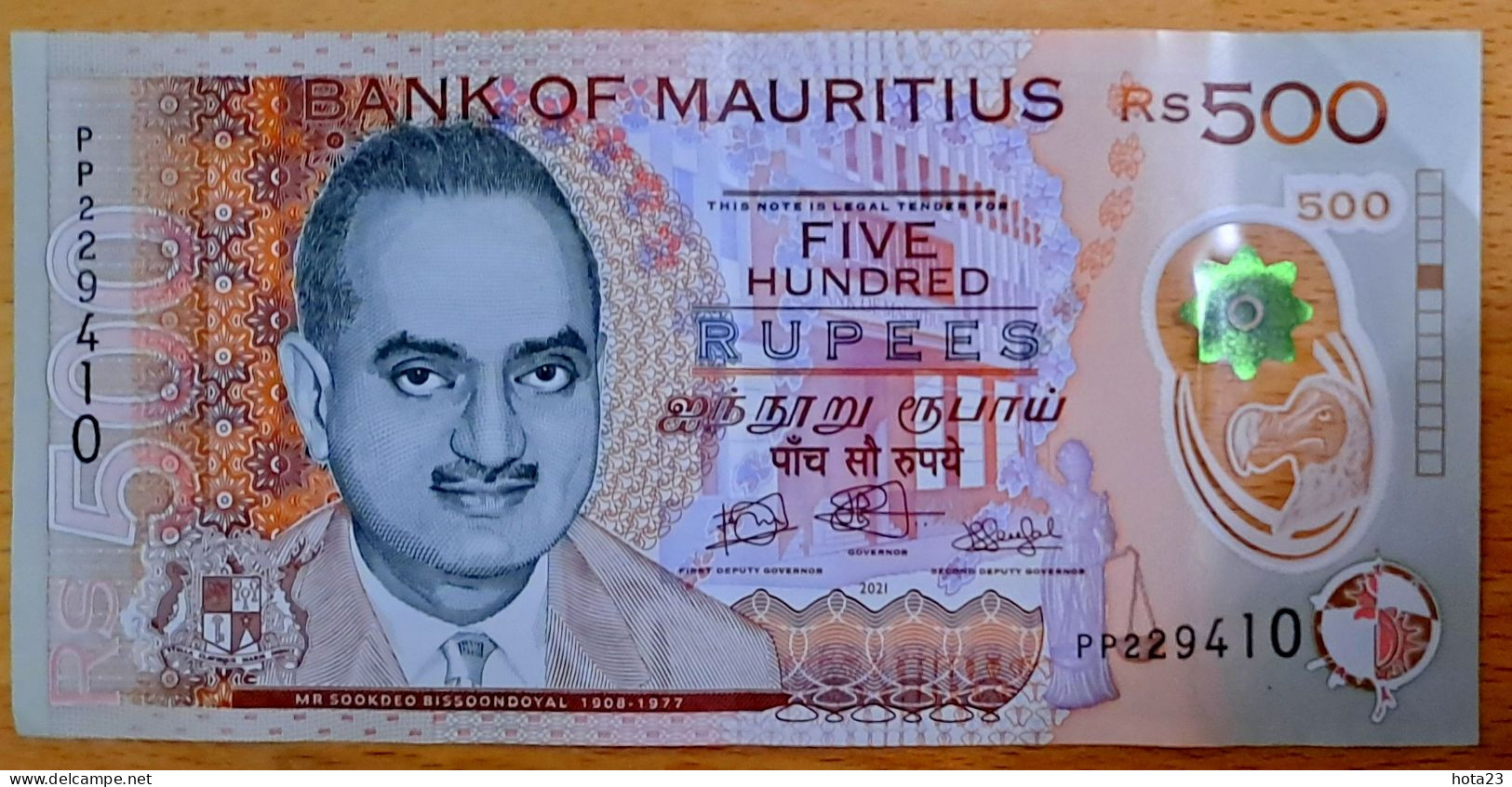 2021 MAURITIUS MAURICE 500 RUPEESPolymer, New Date And New Signatures Circulated - See Pictures - Mauricio