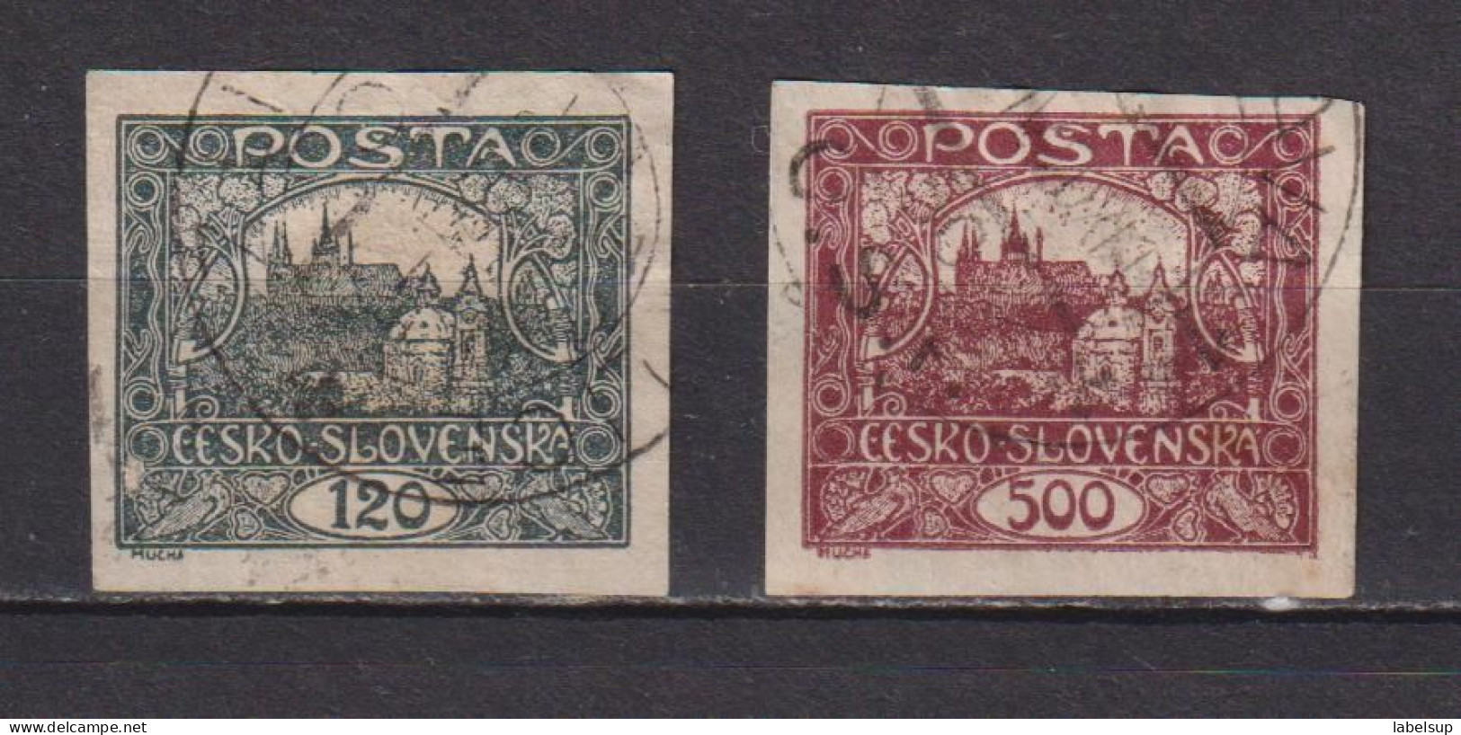 Timbres Oblitérés De Tchecoslovaquie De 1919 YT 21 25 MI 32 33 - Used Stamps