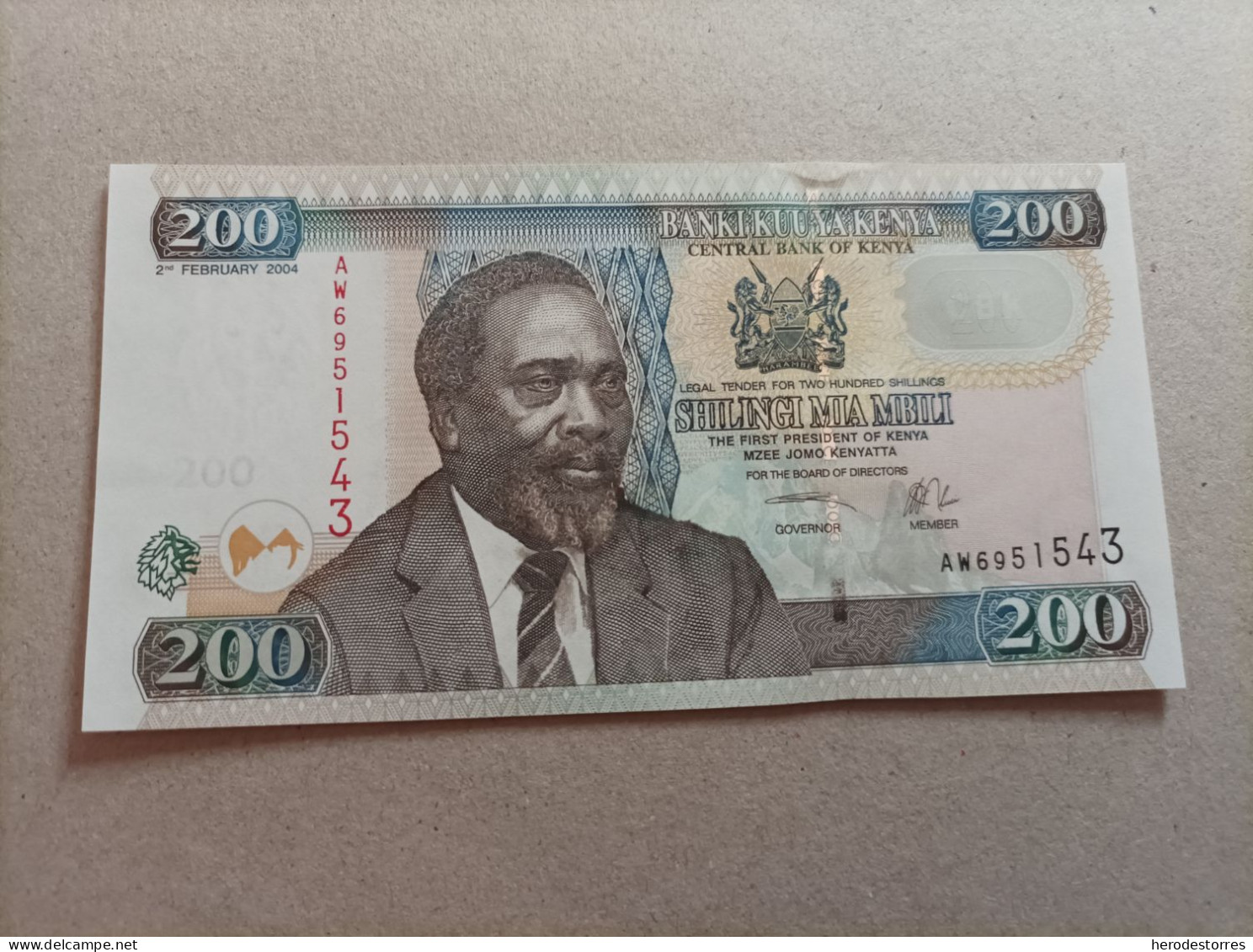 Billete De Kenia De 200  Shillings, Año 2004, UNC - Kenia