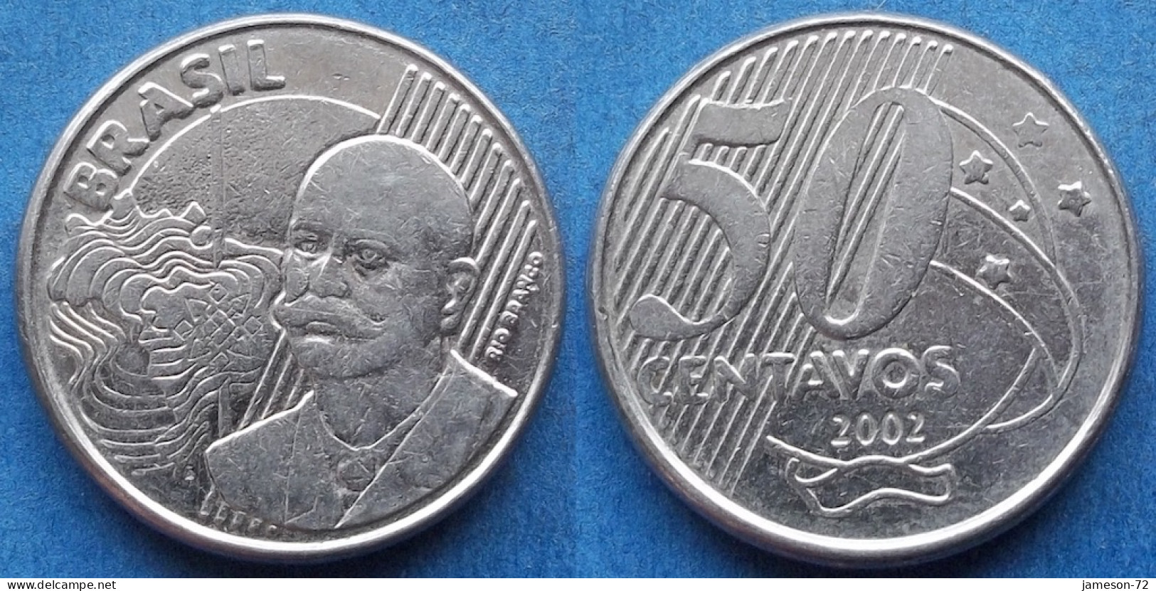 BRAZIL - 50 Centavos 2002 "Baron Of Rio Branco" KM# 651a Monetary Reform (1994) - Edelweiss Coins - Brésil