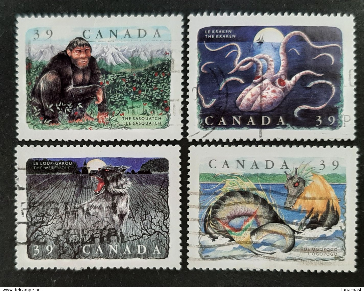 Canada 1990  USED  Sc1289 -1292   4 X 39c Folklore - 1 - Oblitérés