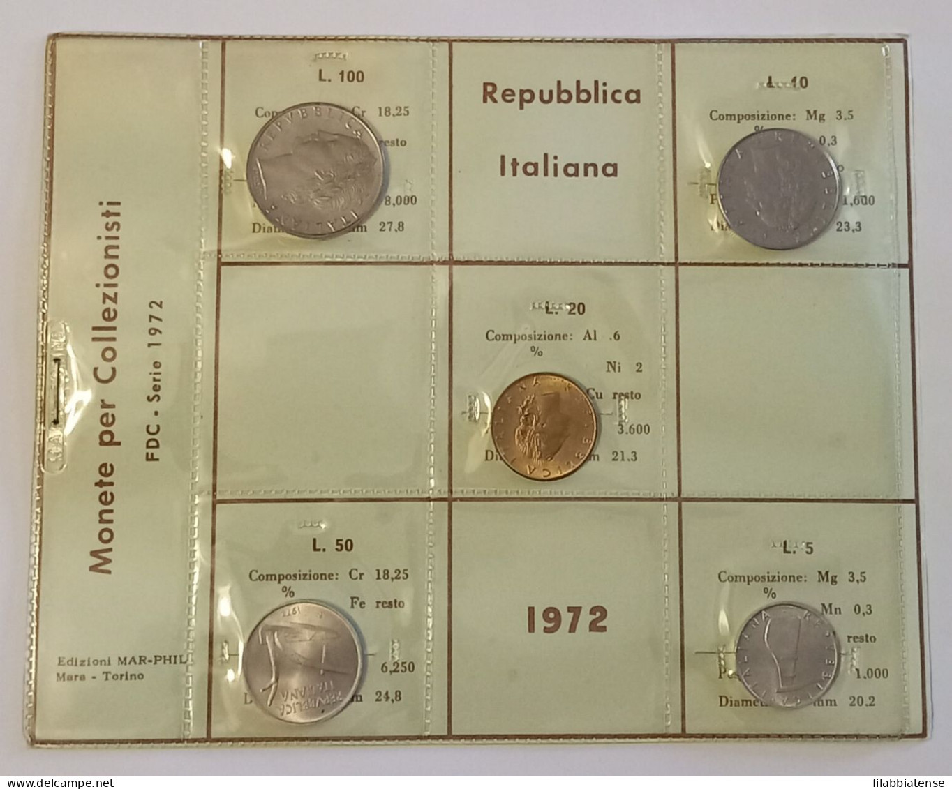 1972 - Italia Serietta Lire ---- - Jahressets & Polierte Platten