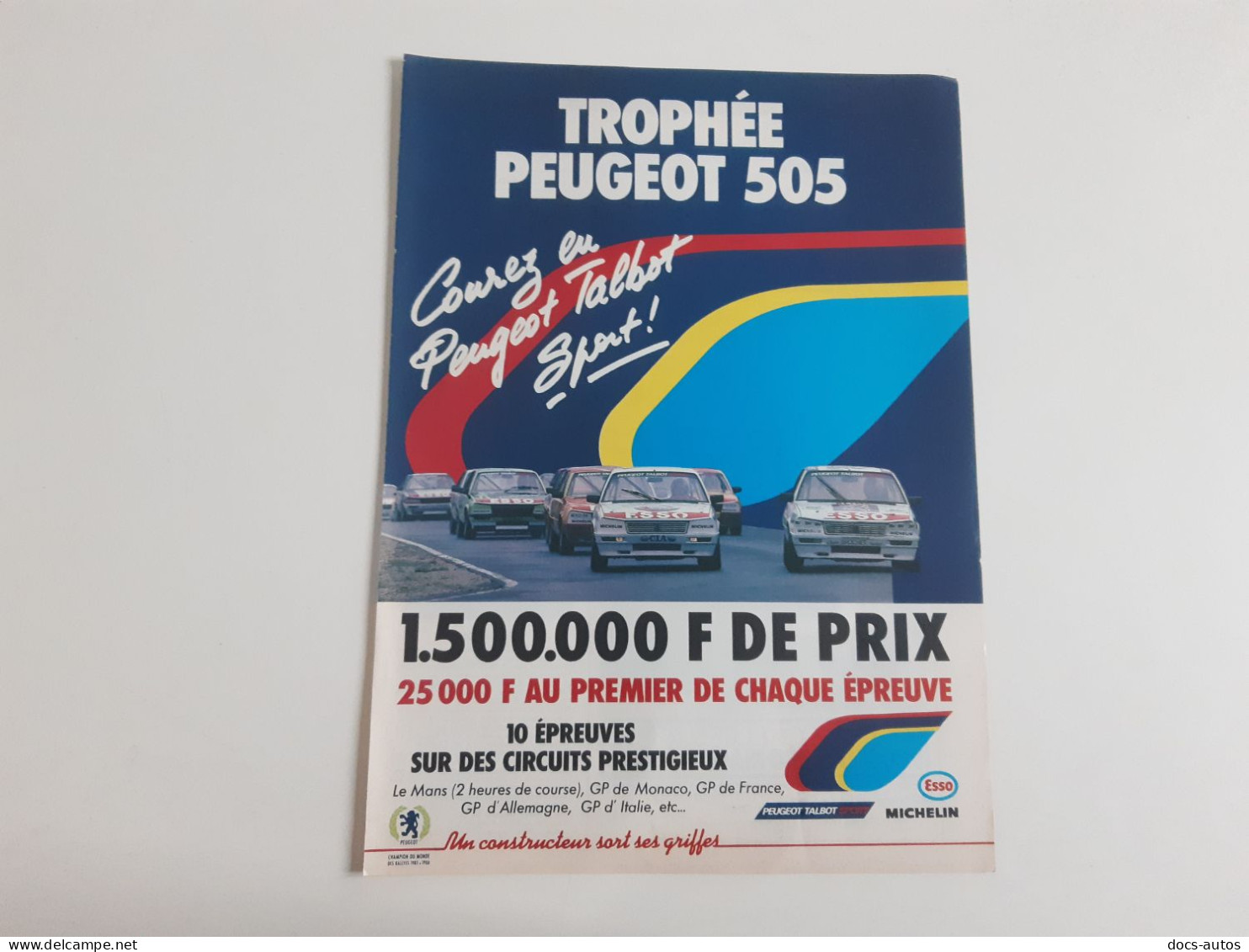 Trophée Peugeot 505 - Publicité De Presse - Otros & Sin Clasificación