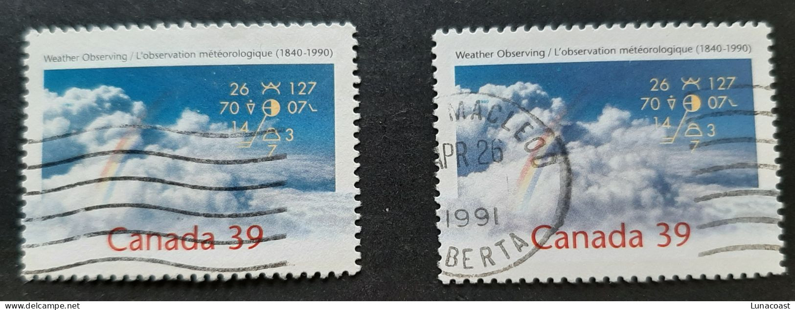 Canada 1990  USED  Sc1287    39c Weather Observing - Gebraucht