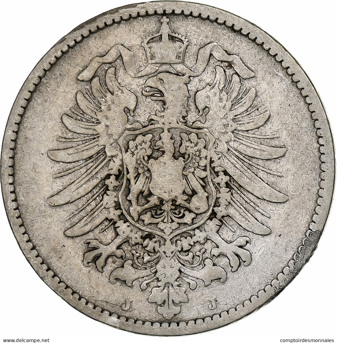 Empire Allemand, Wilhelm I, Mark, 1881, Hambourg, Argent, TB, KM:7 - 1 Mark