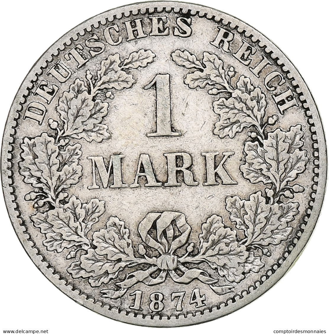 GERMANY - EMPIRE, Wilhelm I, Mark, 1874, Berlin, TTB, Argent, KM:7 - 1 Mark