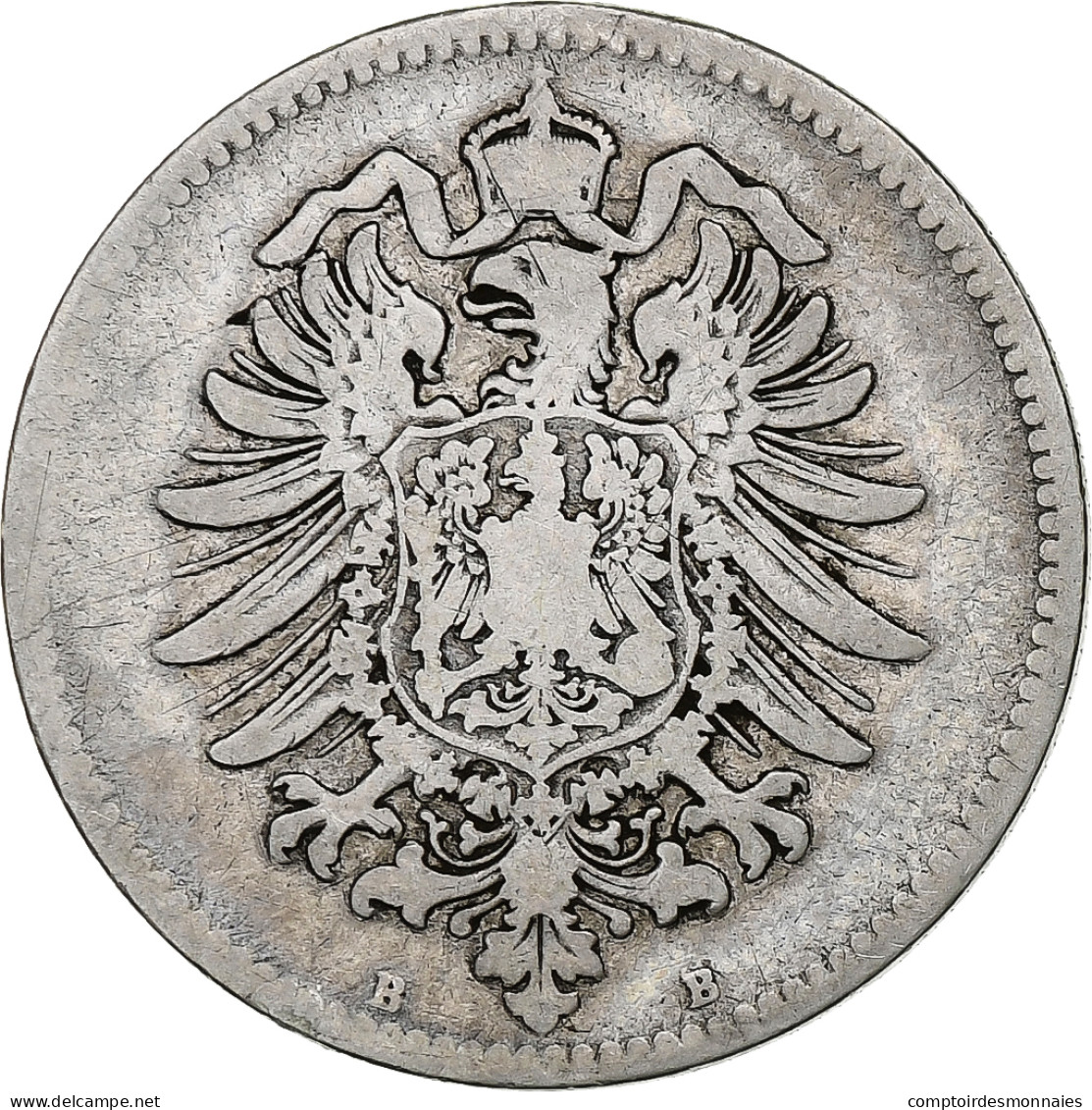 Monnaie, GERMANY - EMPIRE, Wilhelm I, Mark, 1875, Hanovre, B+, Argent, KM:7 - 1 Mark