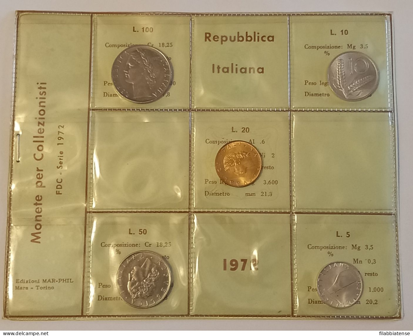 1972 - Italia Serietta Lire ---- - Jahressets & Polierte Platten