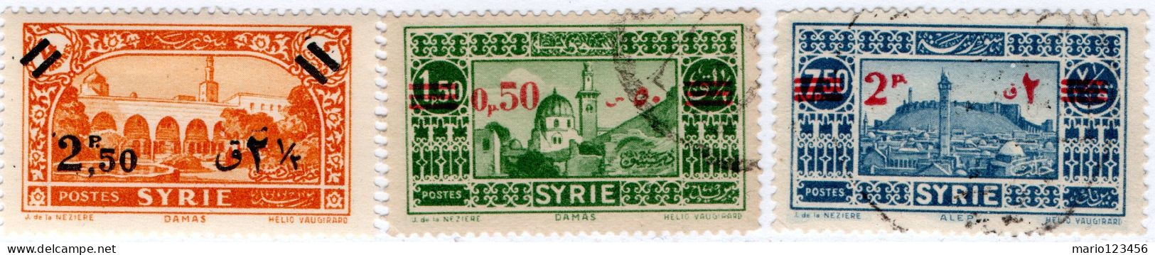 SIRIA, SYRIA, MONUMENTI, 1937-1938, FRANCOBOLLI NUOVI (MNH**) E USATI Scott:SY 262,265,266 - Gebraucht