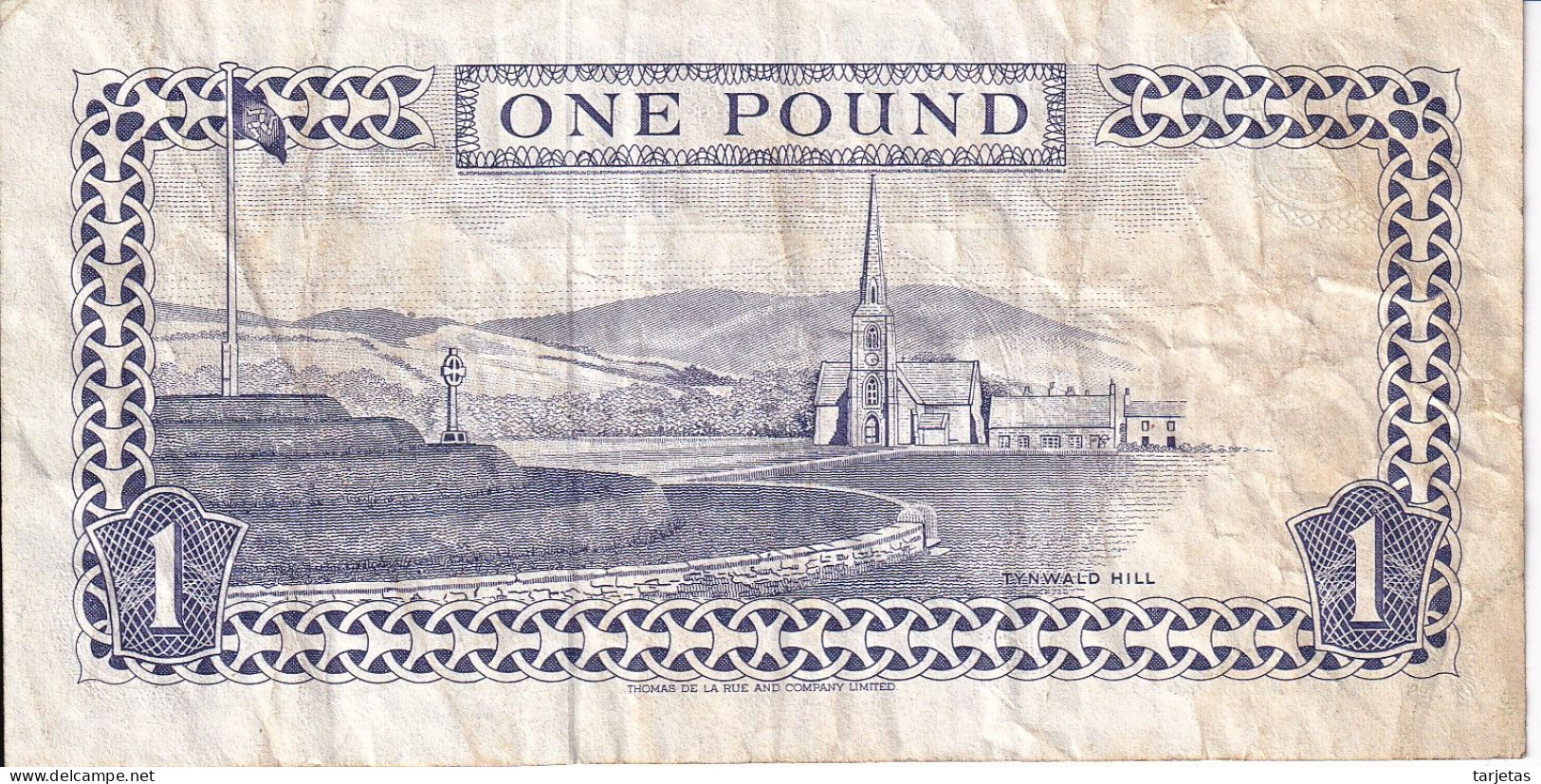 BILLETE DE LA ISLA DE MAN DE 1 POUND DEL AÑO 1990 (BANKNOTE) - 1 Pond