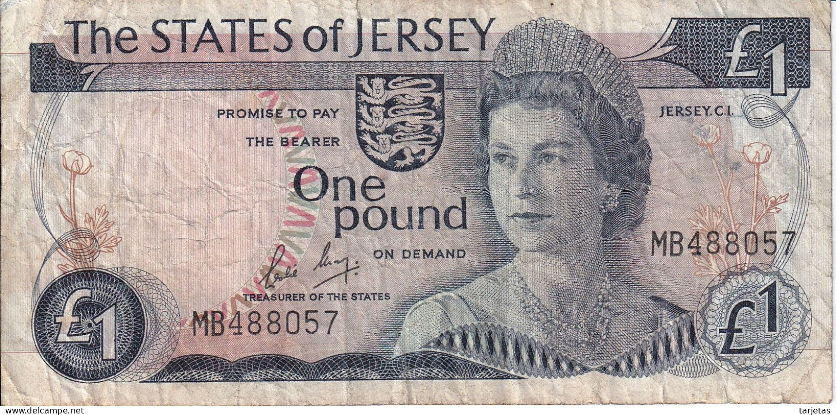 BILLETE DE JERSEY DE 1 POUND DEL AÑO 1978 A 1988  (BANKNOTE) - Jersey