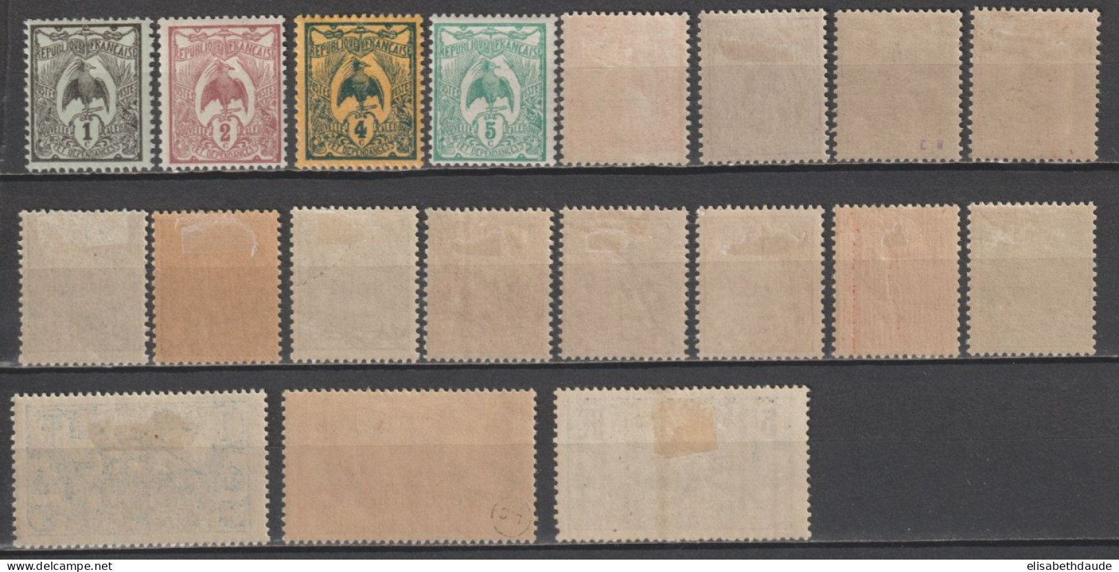 NOUVELLE CALEDONIE - 1905 - SERIE COMPLETE YVERT N°88/104 + 94a + 99a * MLH  - COTE = 43.5 EUR - Ungebraucht