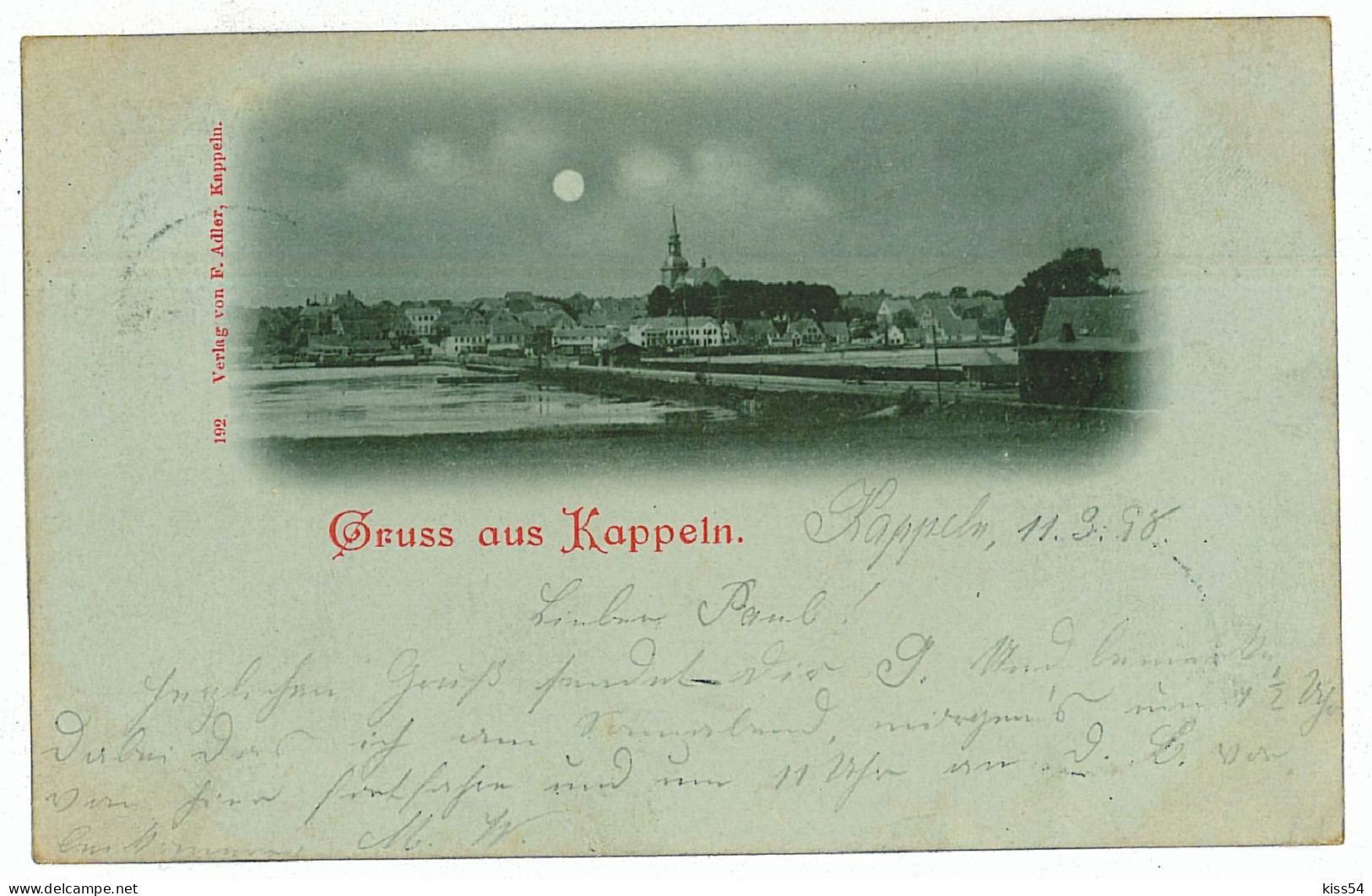 GER 55 - 5807 KAPPELN, Litho,  Germany - Old Postcard - Used - 1898 - Kappeln / Schlei