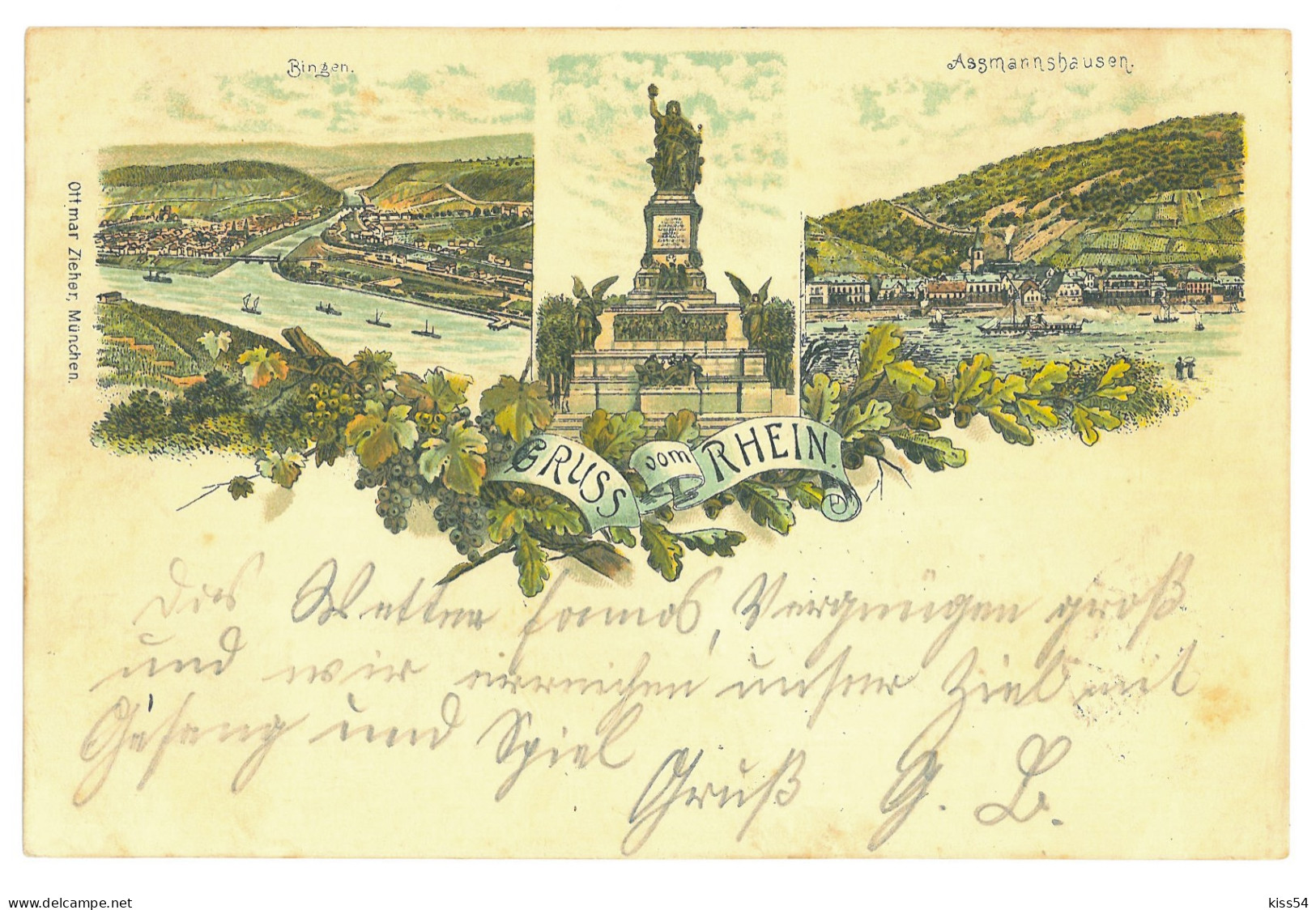 GER 55 - 17253 RHEIN, Litho, Germany - Old Postcard - Used - 1902 - Rheine