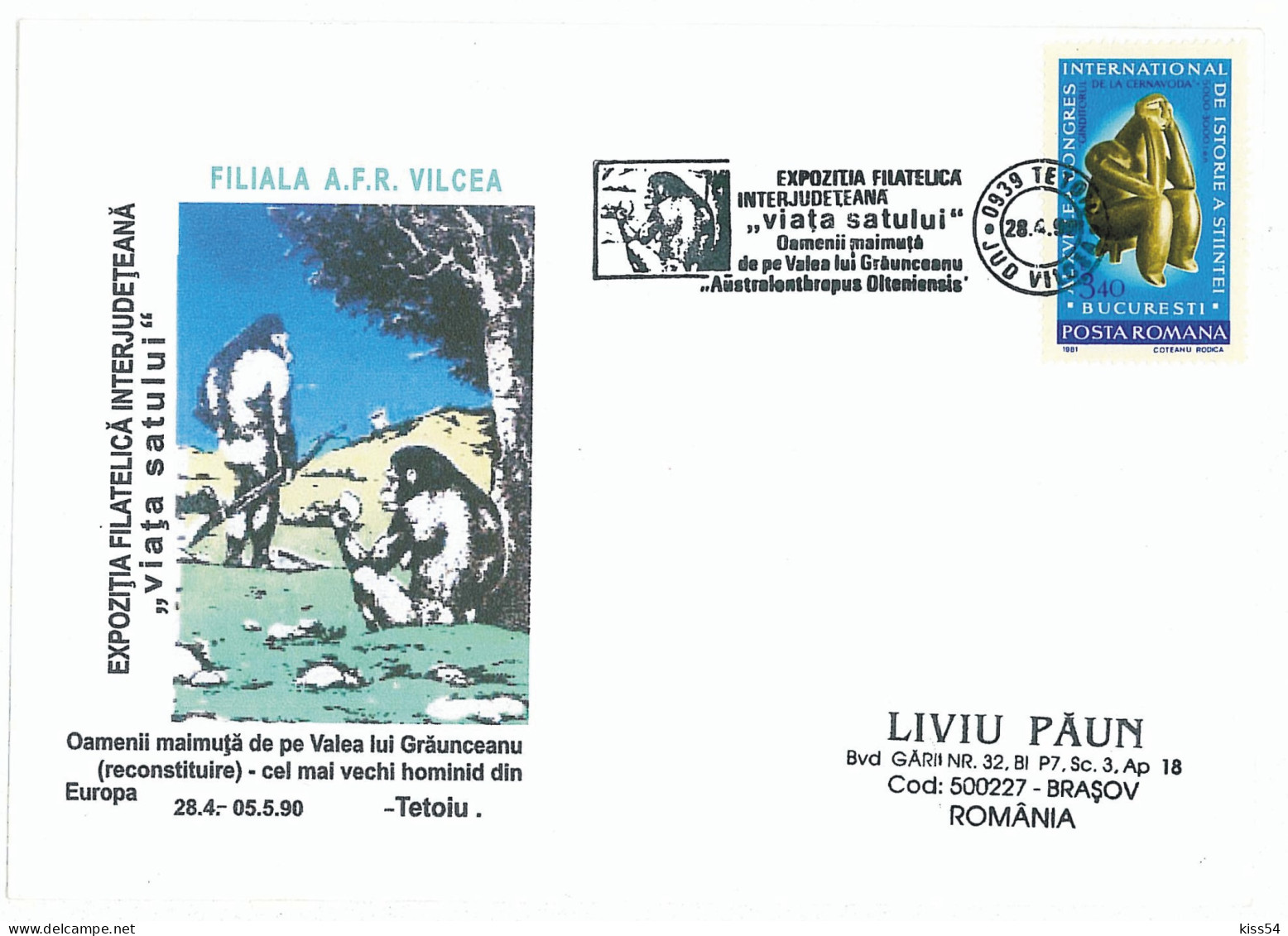 COV 09 - 1100 Prehistoric People, Romania - Cover - Used - 1990 - Vor- Und Frühgeschichte