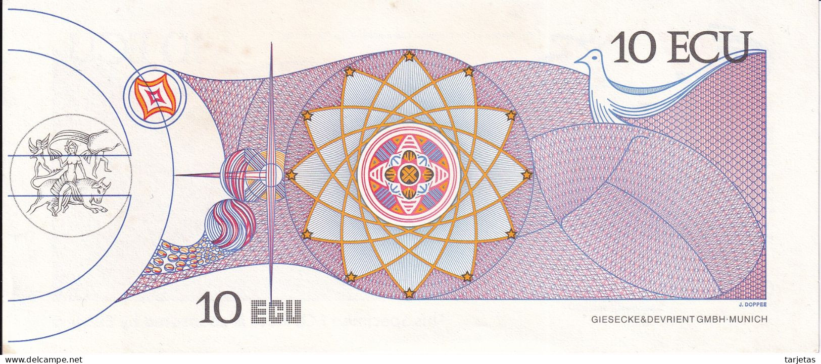 SPECIMEN - BILLETE DE 10 ECU DE LA EXPO SEVILLA 92 - PABELLON DE LA COMUNIDAD EUROPEA - [ 8] Fakes & Specimens