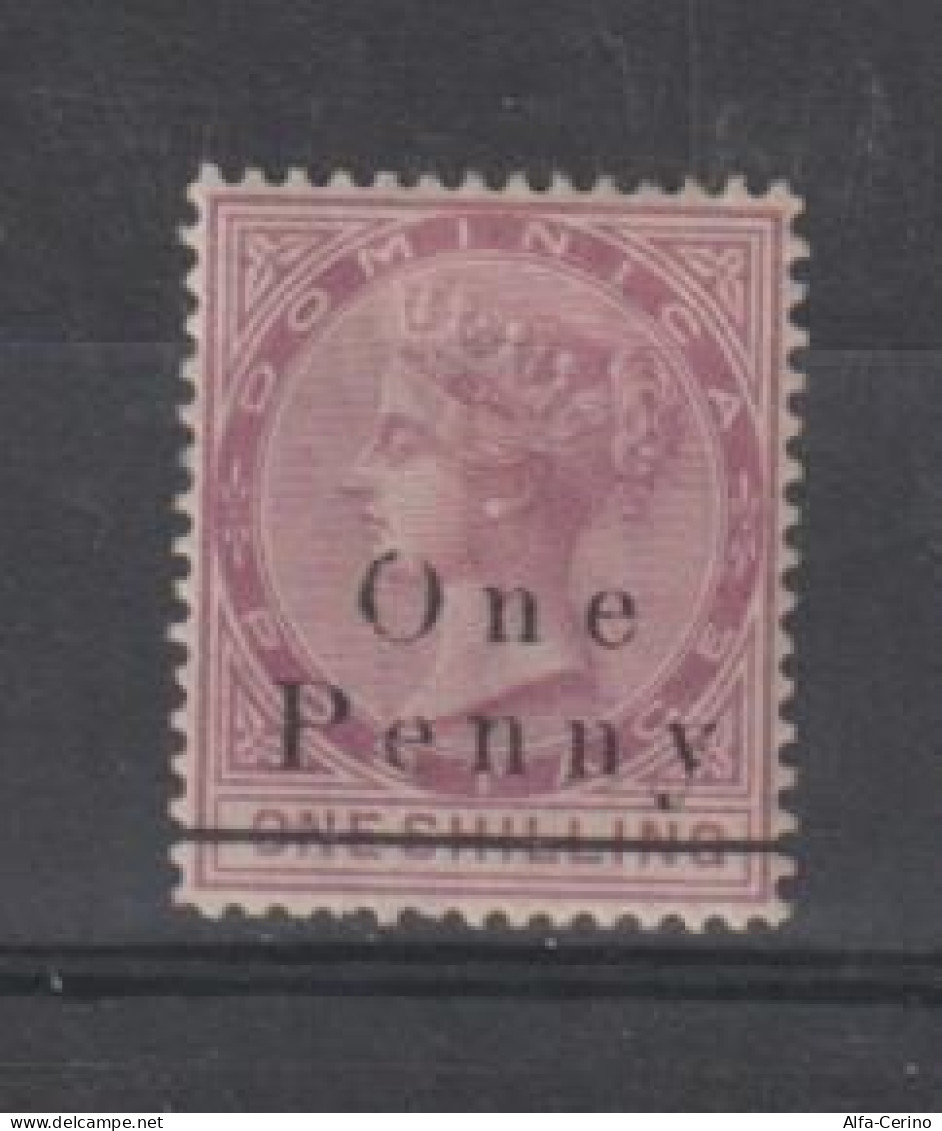 DOMINICA  ISL.:  1886  VICTORIA  OVERPRINT  -  1 P./1 S. UNUSED  STAMP  -  YV/TELL. 15 - Dominique (...-1978)